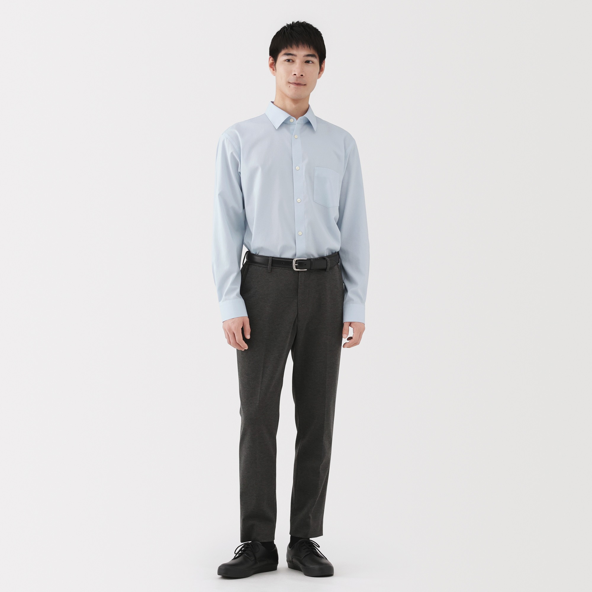 M's Non-Iron semi wide collar L/Slv shirt