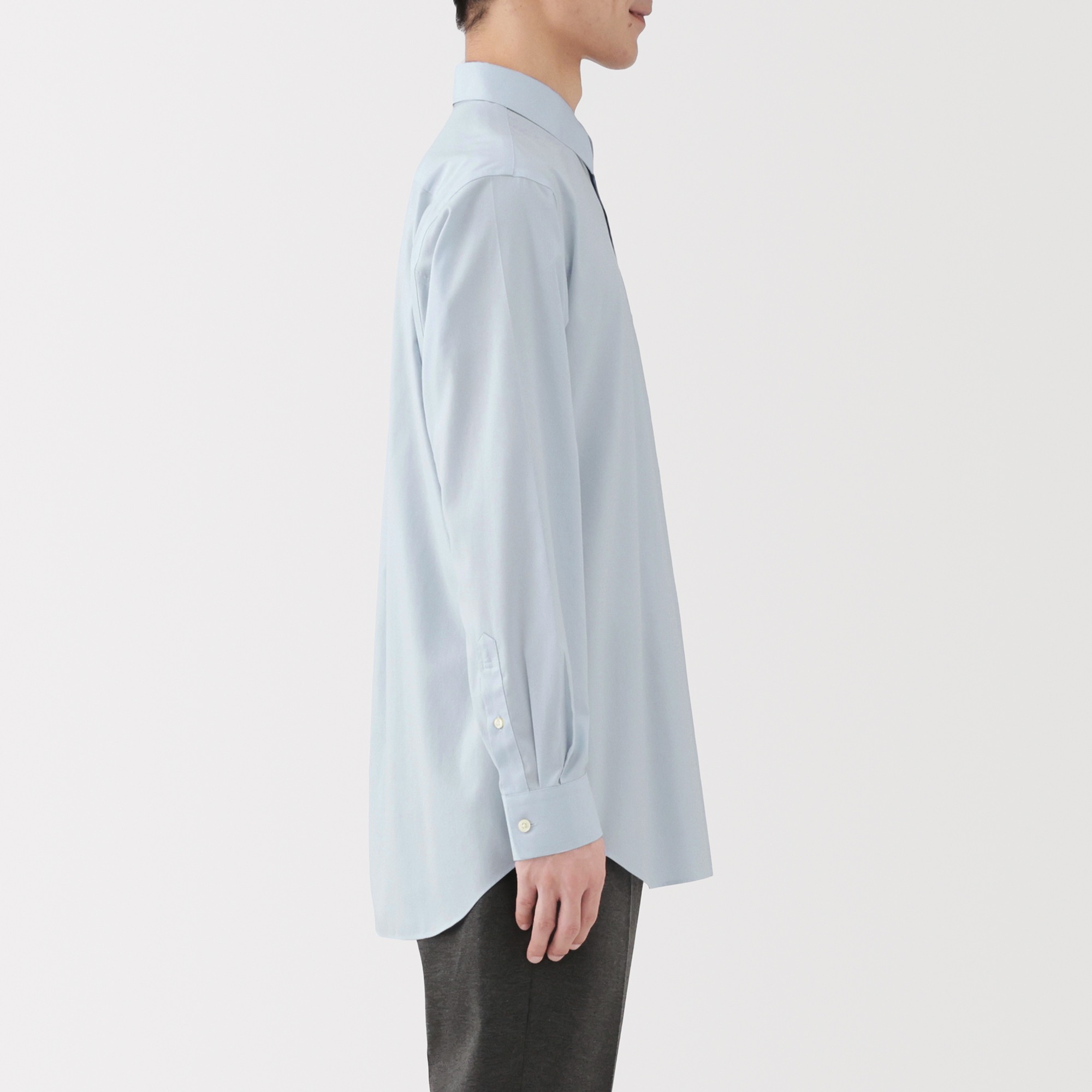 M's Non-Iron semi wide collar L/Slv shirt