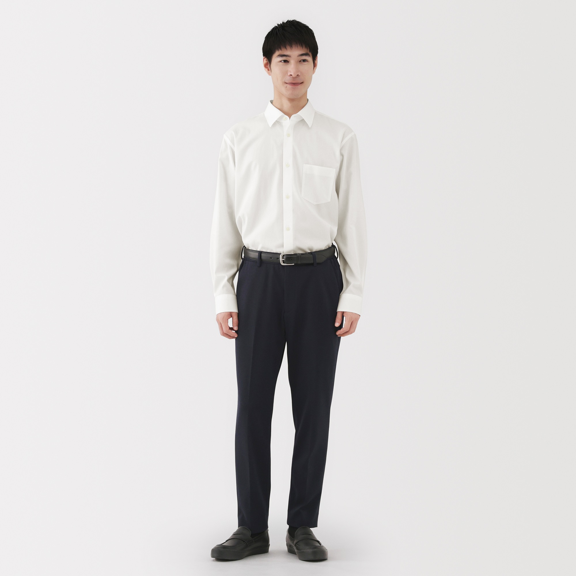 M's Non-Iron semi wide collar L/Slv shirt