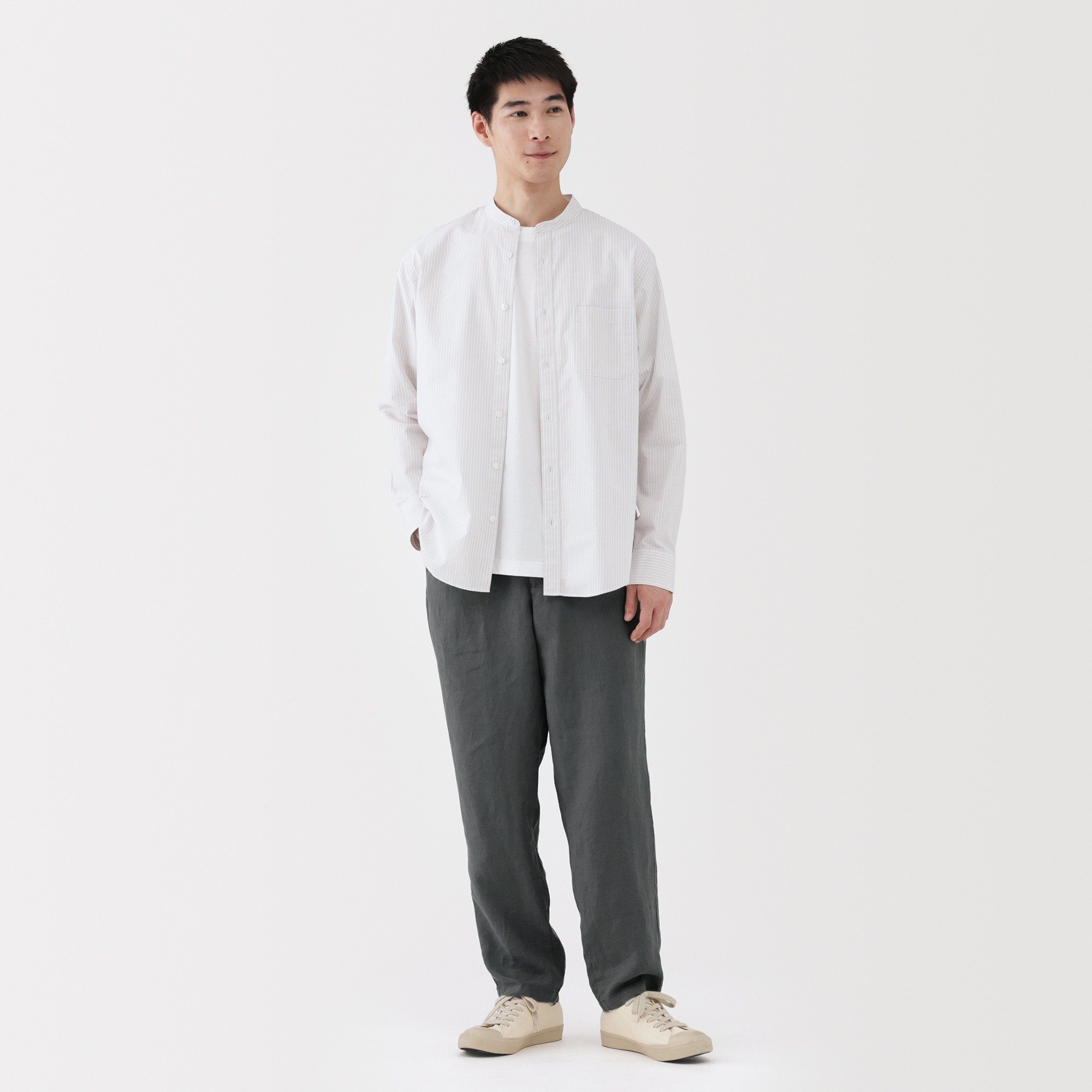 M's Linen washed tapered pants (ASEAN)