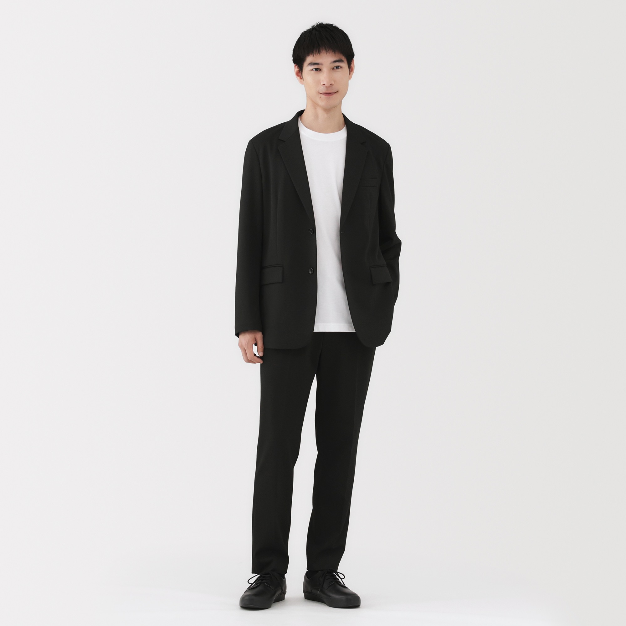 M's Stretch jersey flat front pants