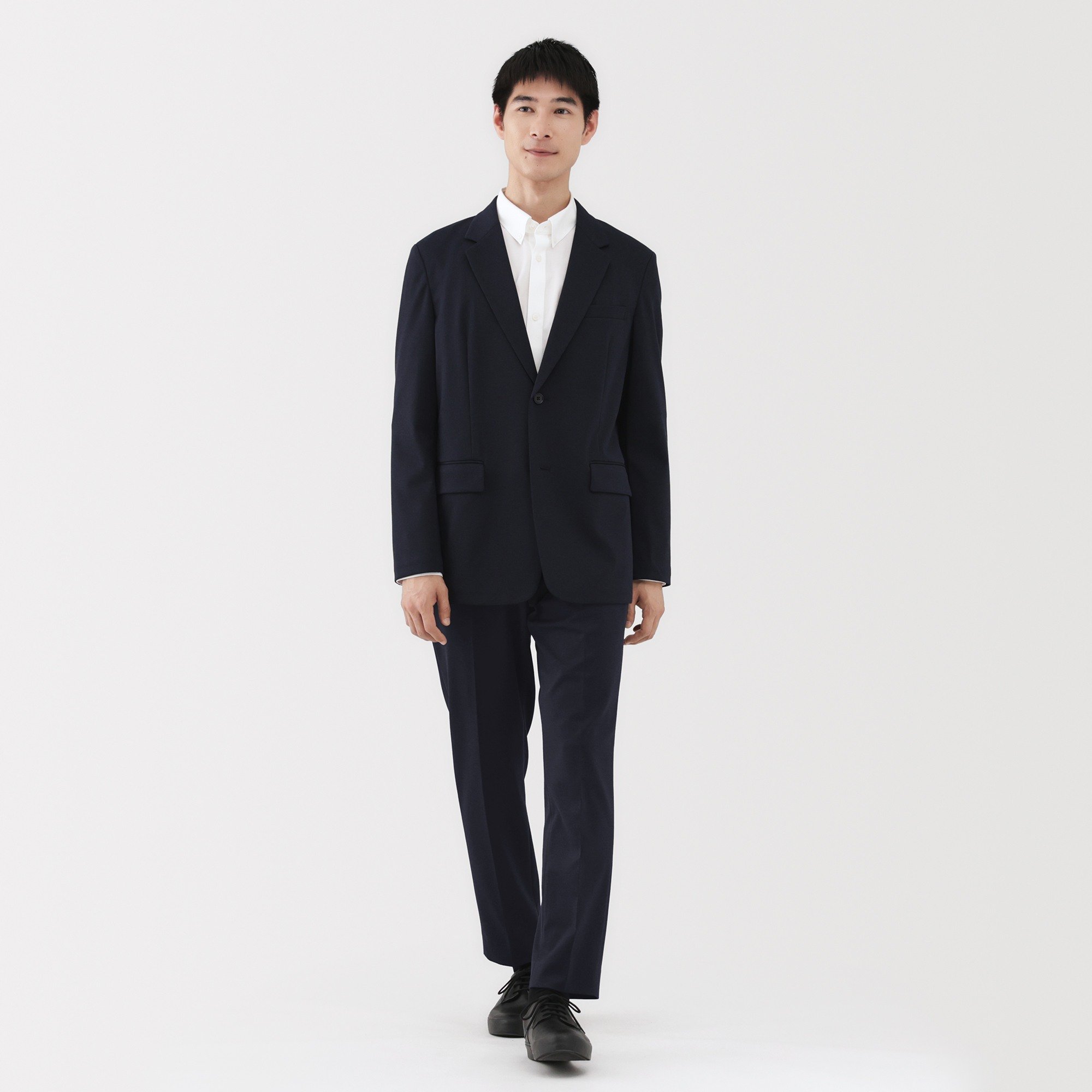 M's Stretch jersey flat front pants