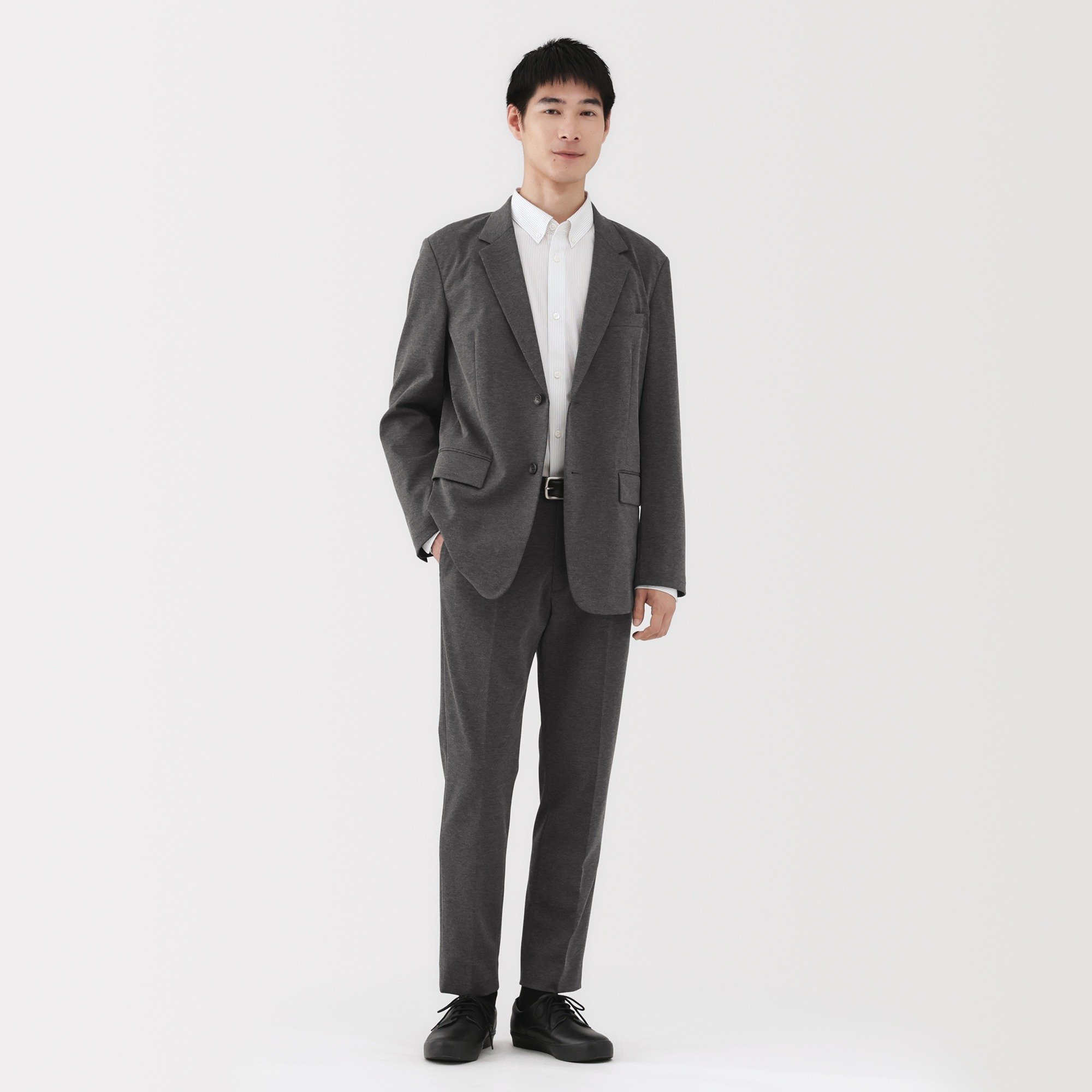 M's Stretch jersey flat front pants