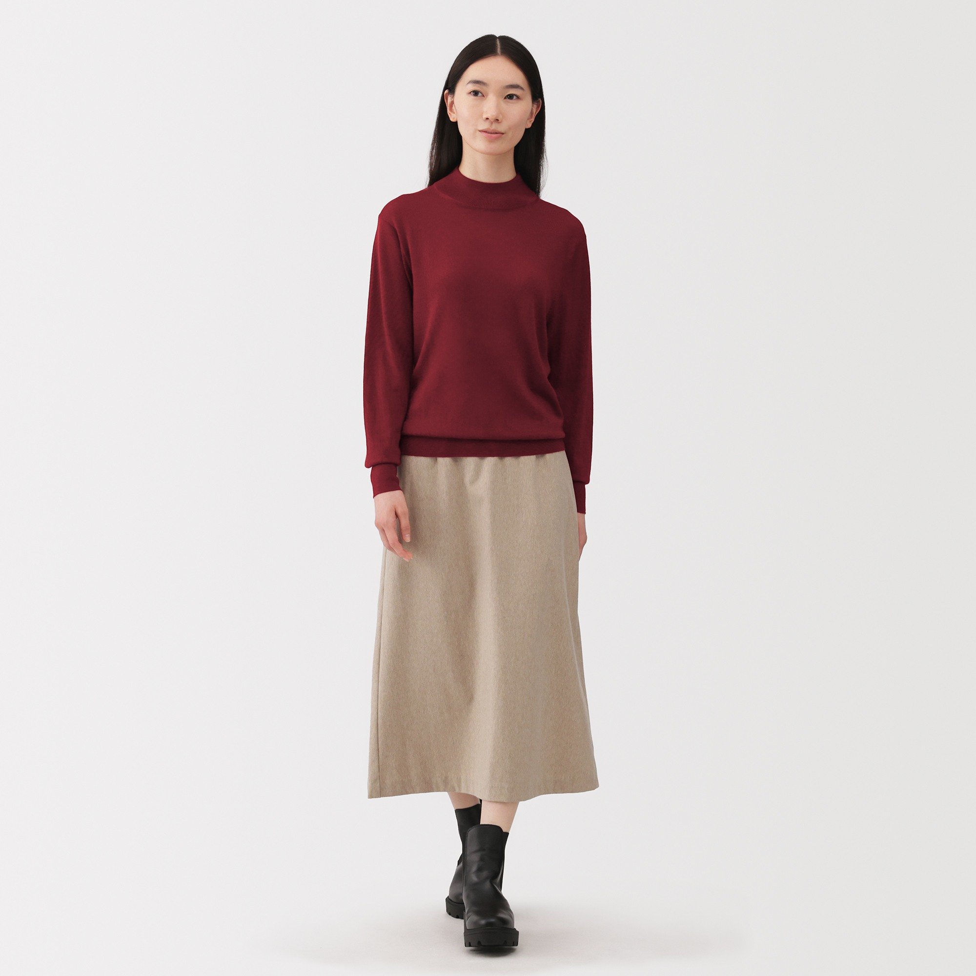 W's Washable high-gauge high neck sweater