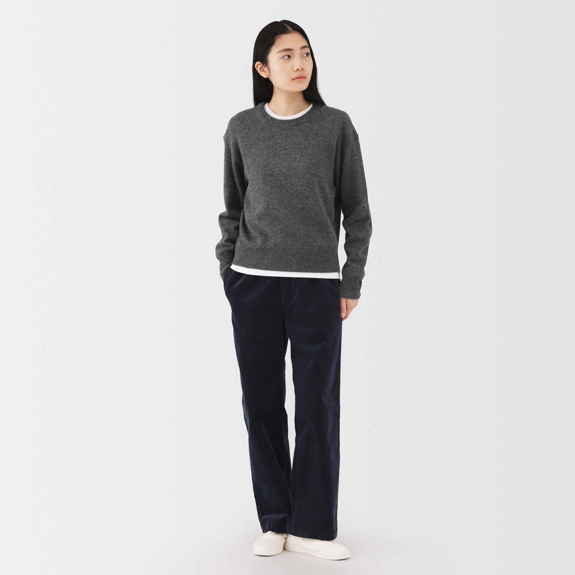 W's washable mid-gauge crew neck sweater