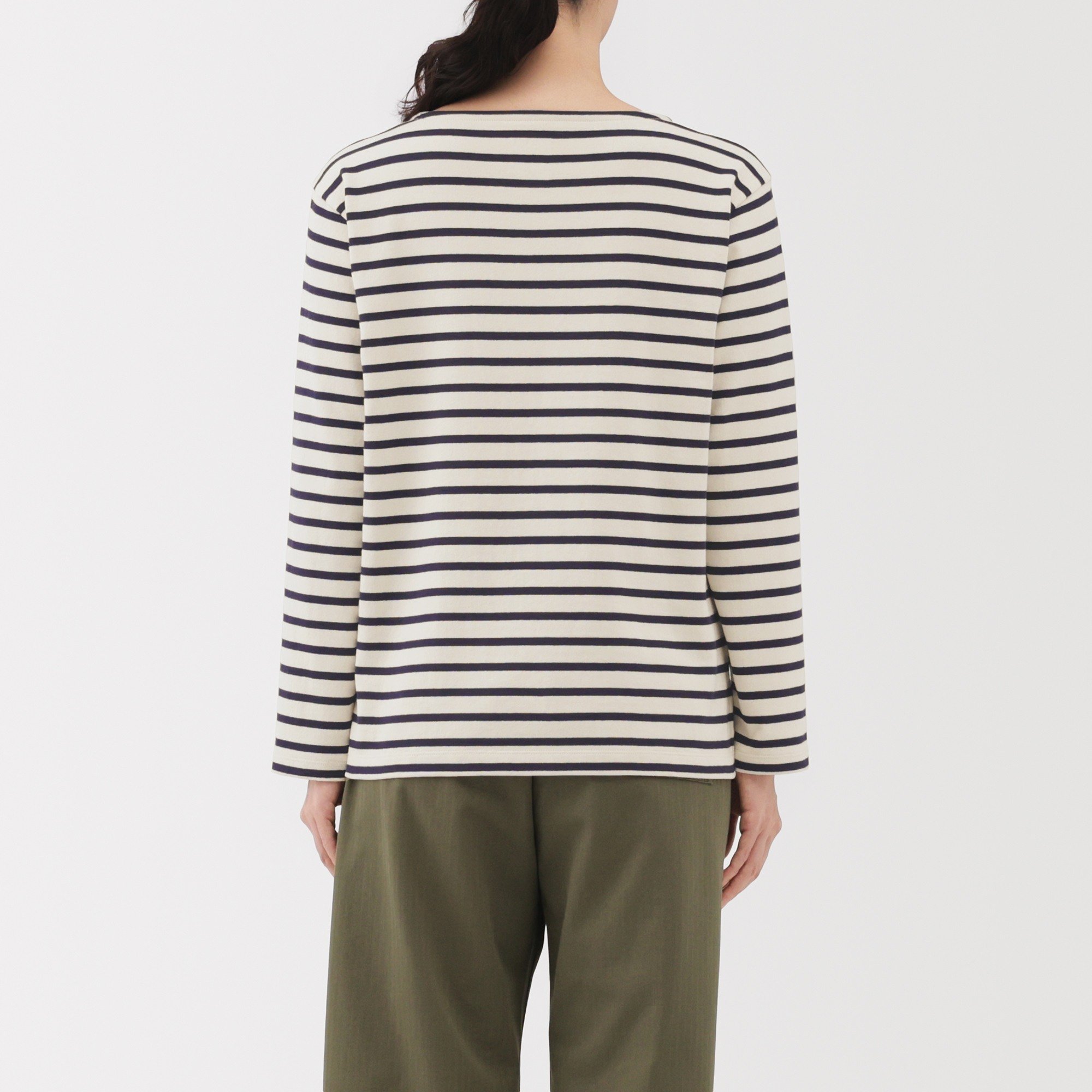 W's Heavy weight boat neck L/Slv T-shirt
