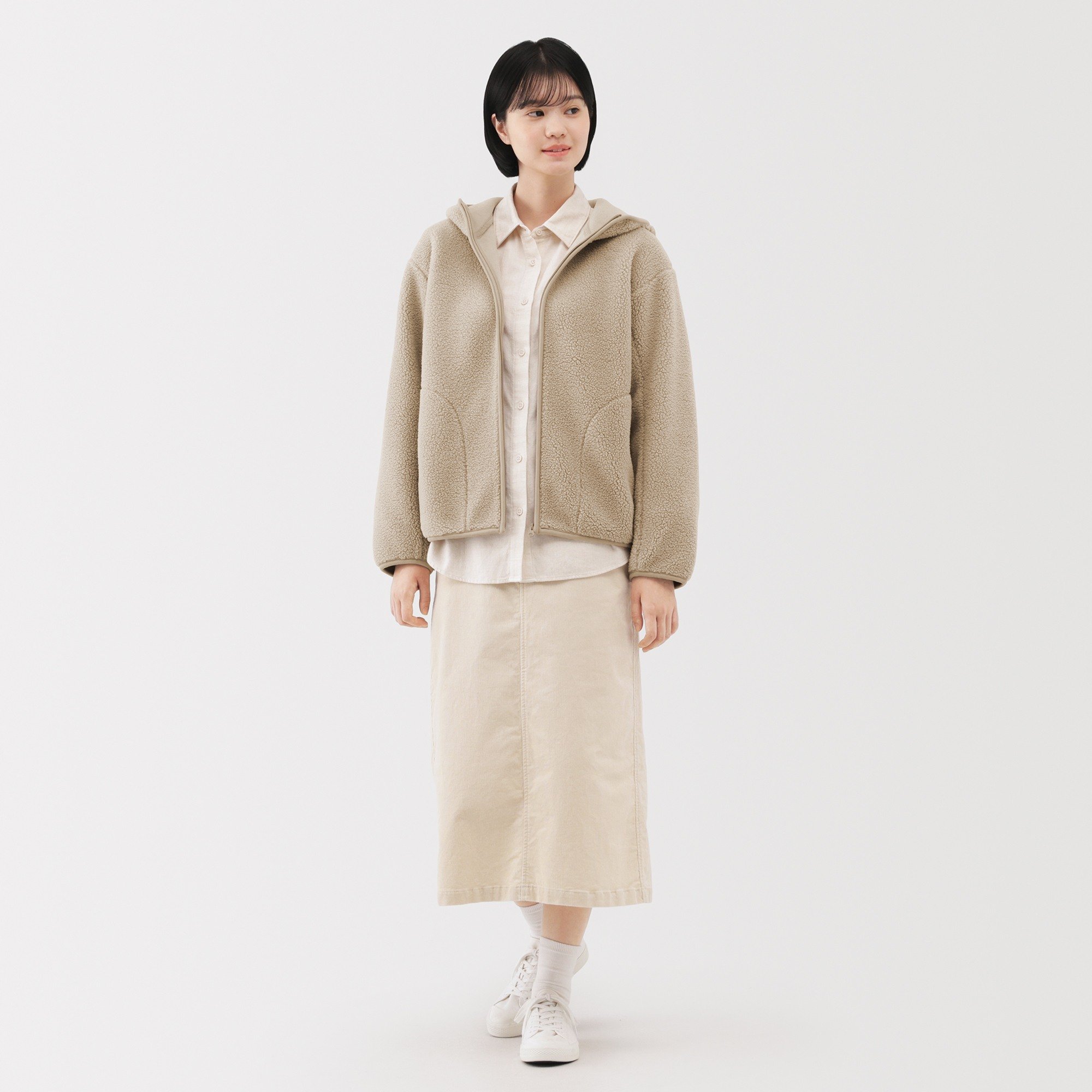 W's Boa fleece Full zip hoodie(OS)