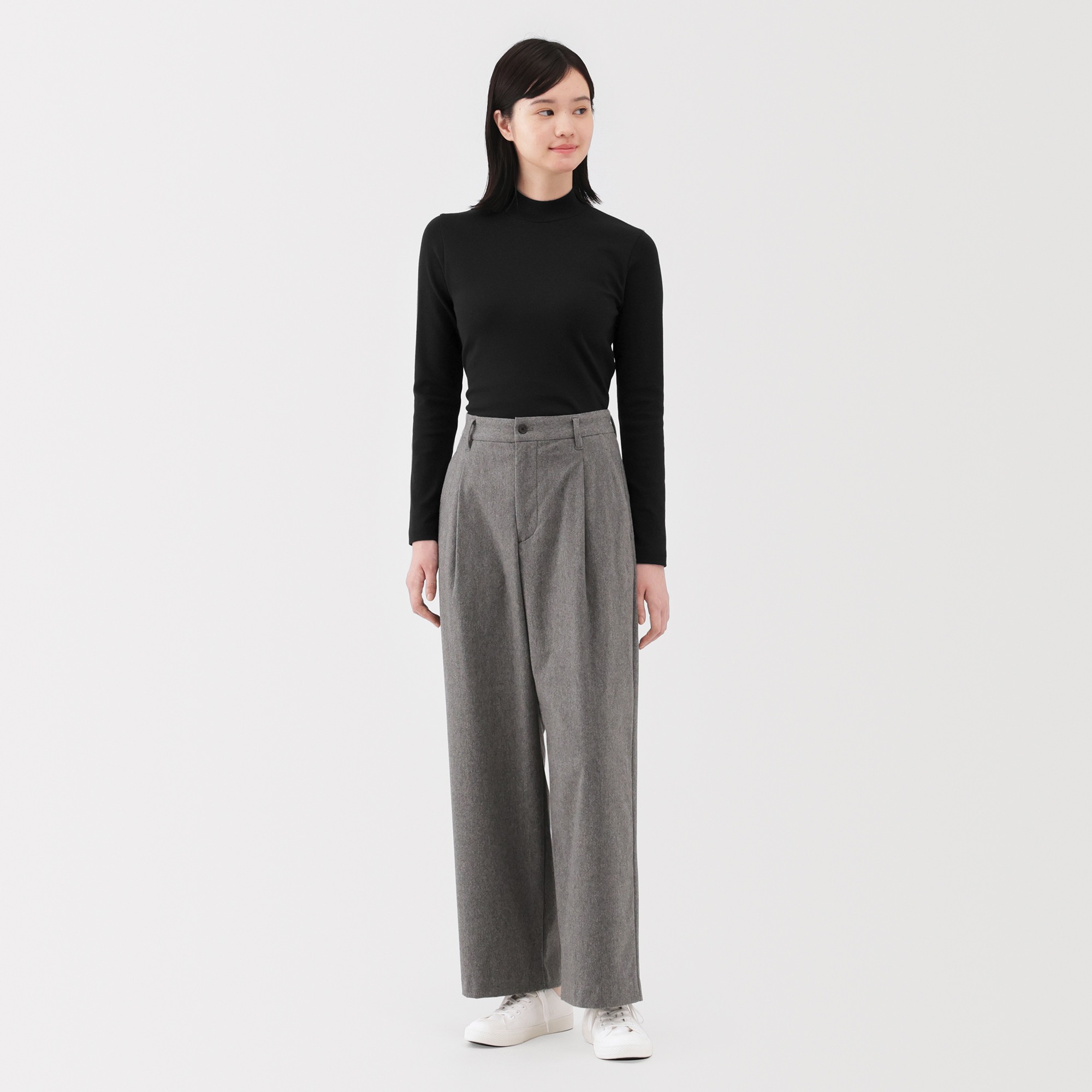 Women's Brushed ribbed High neck L/S T-shirt