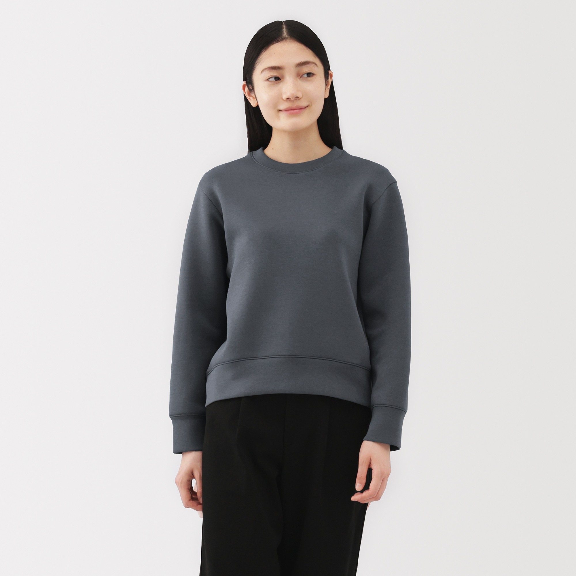 W's Double knitted crew neck sweatshirt(OS)