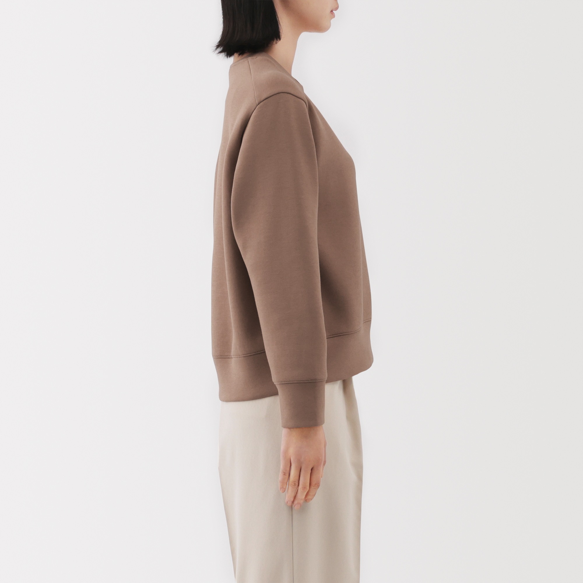 W's Double knitted crew neck sweatshirt(OS)