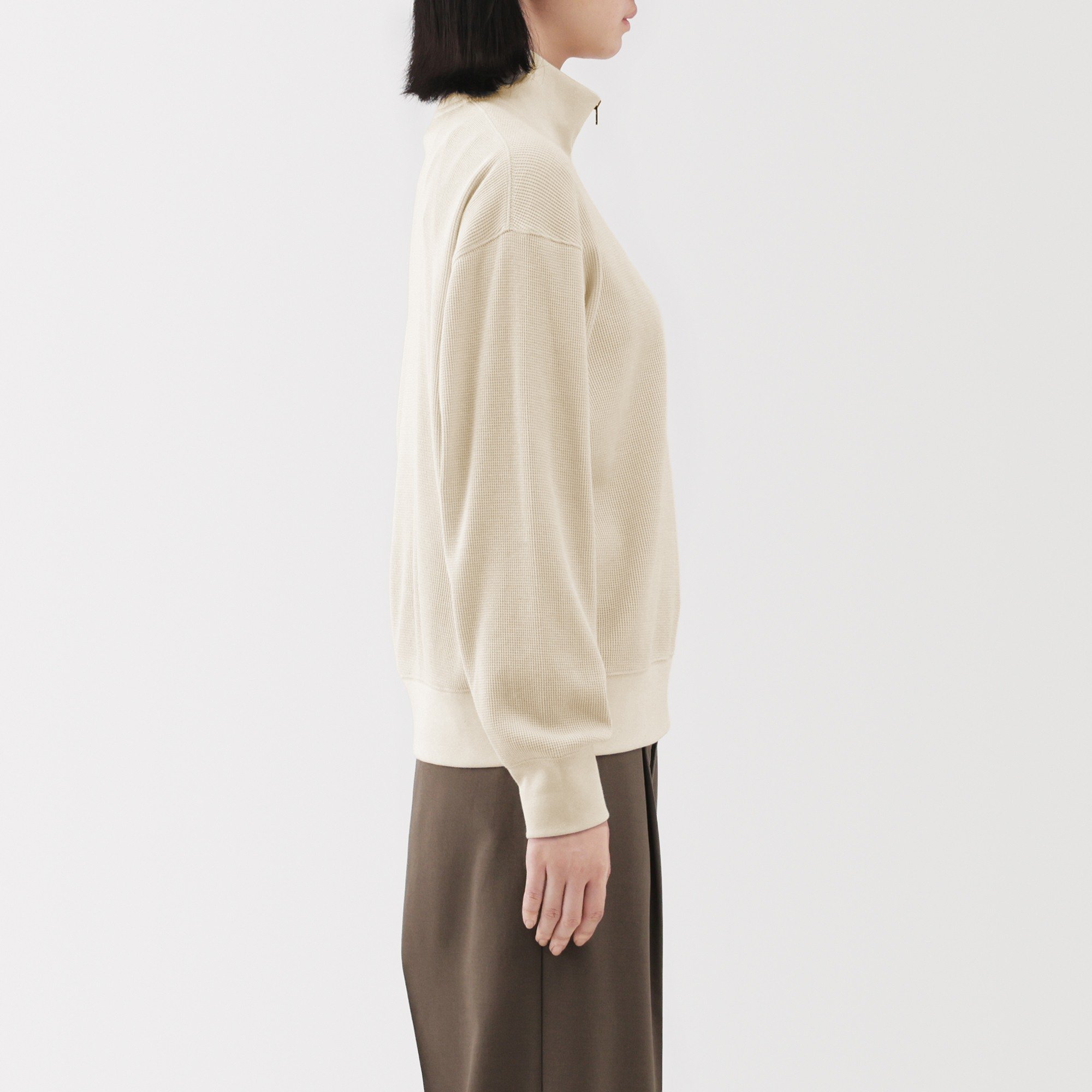 MUJI | W's Waffle half-zip pullover