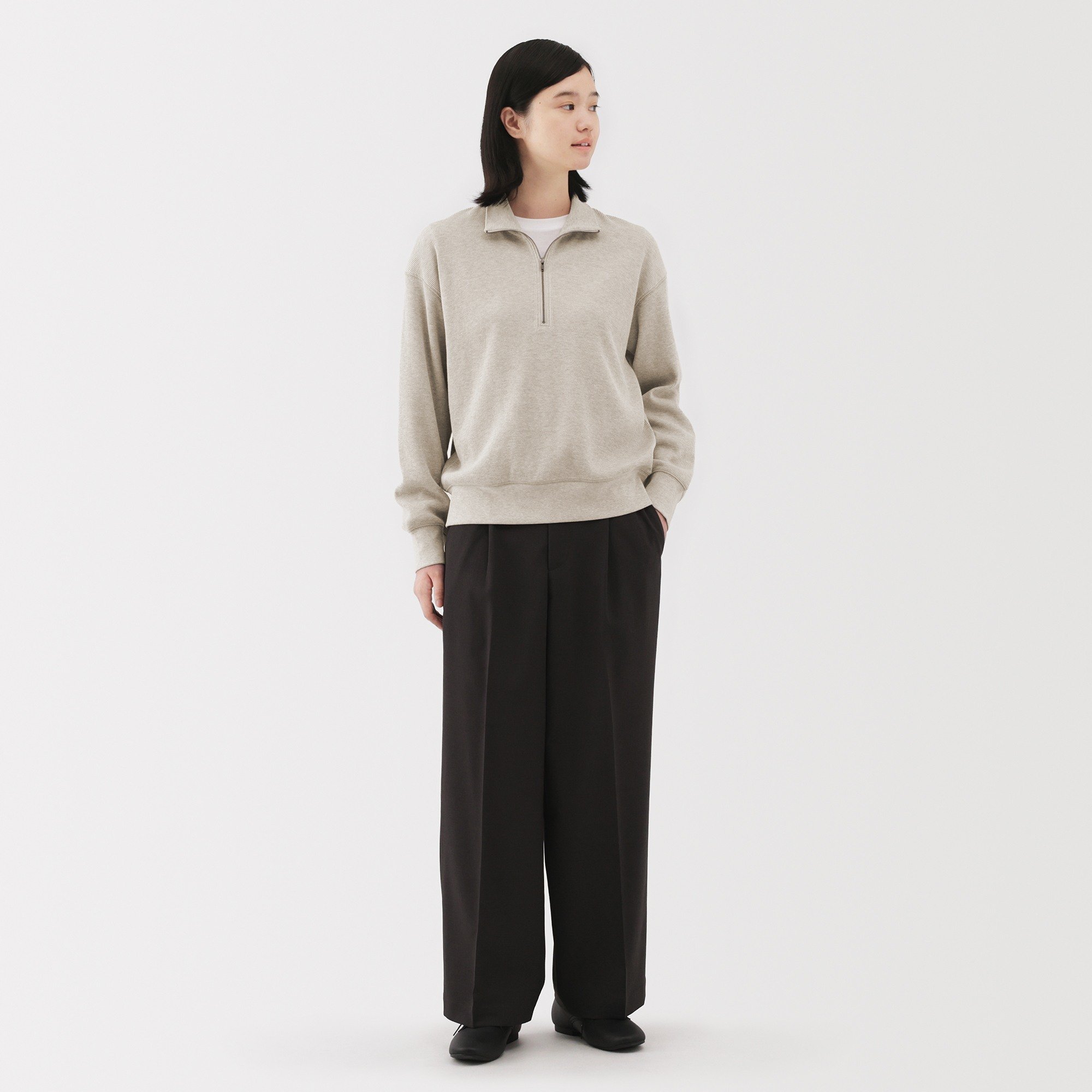 W's Waffle half-zip pullover
