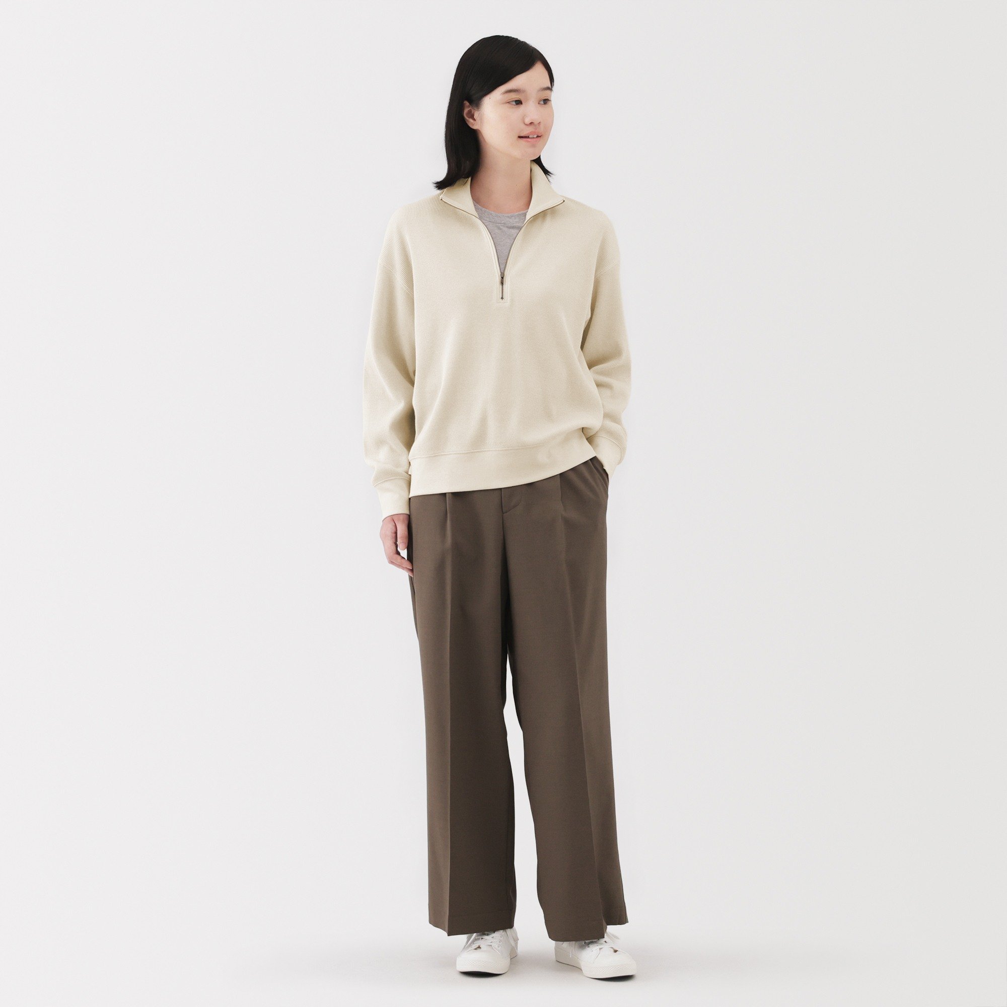 W's Waffle half-zip pullover