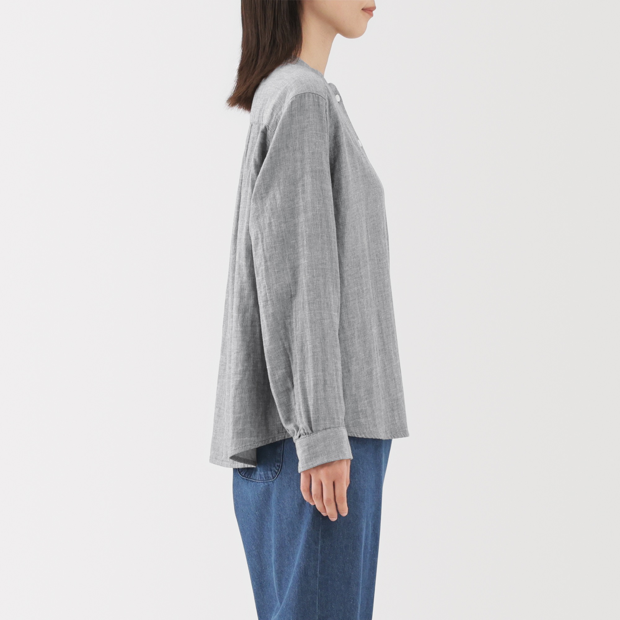 W's kapok blended double gauze L/Slv blouse