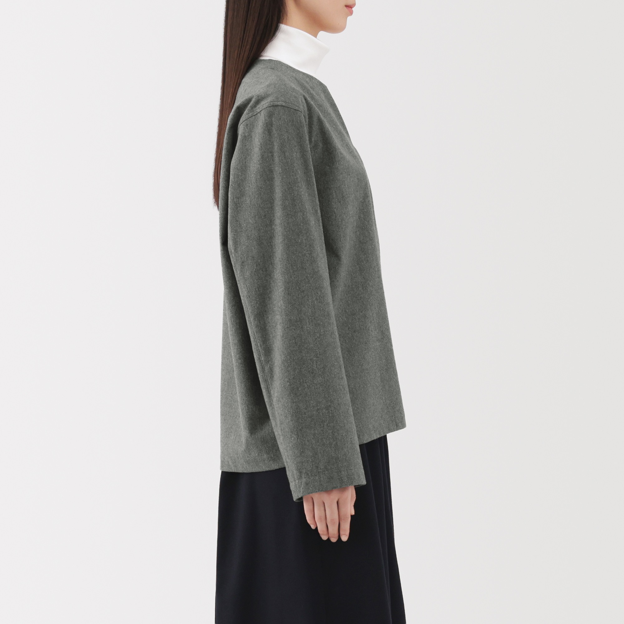 W's Stretch brushed Pullover L/S blouse