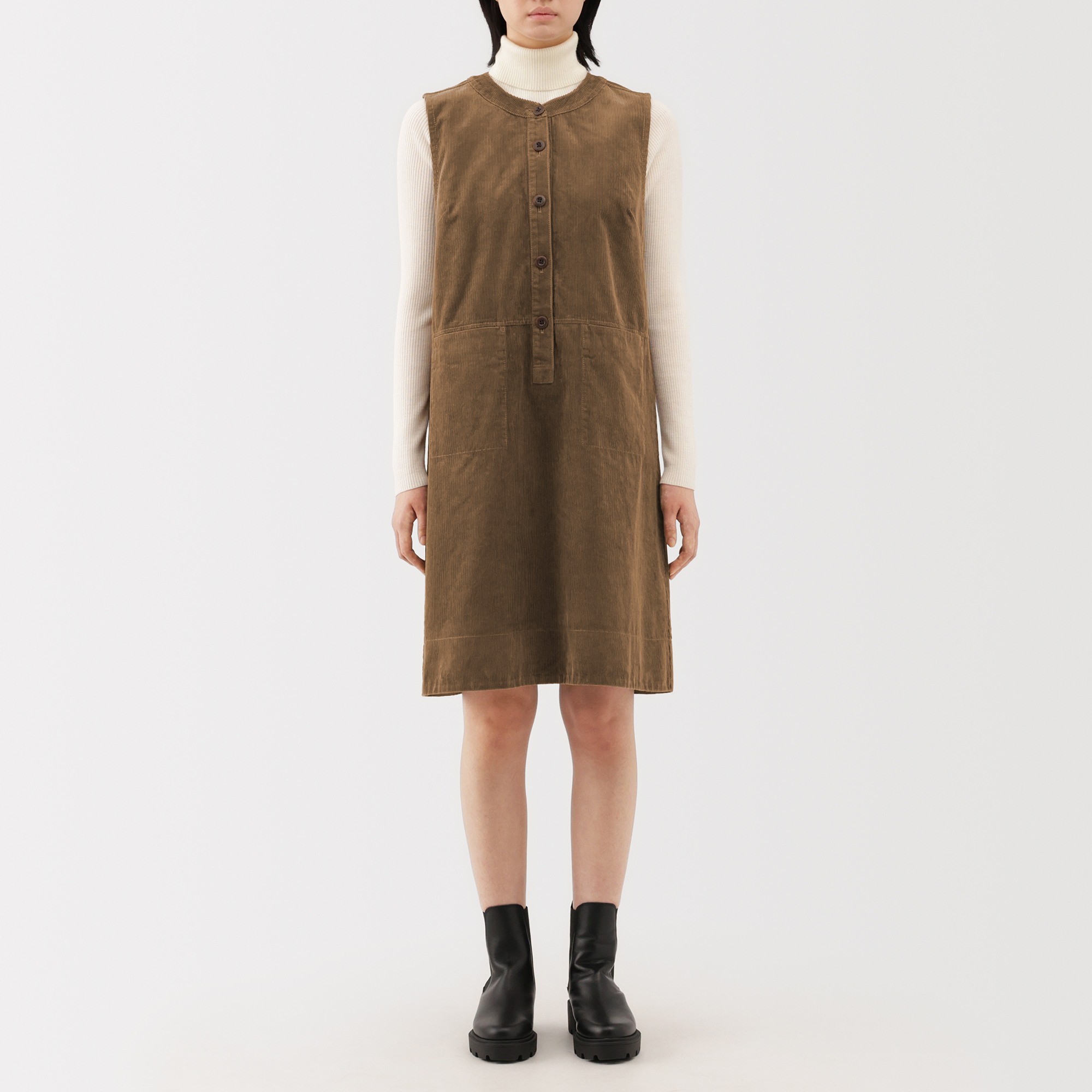 W's Kapok blend Corduroy jumper skirt