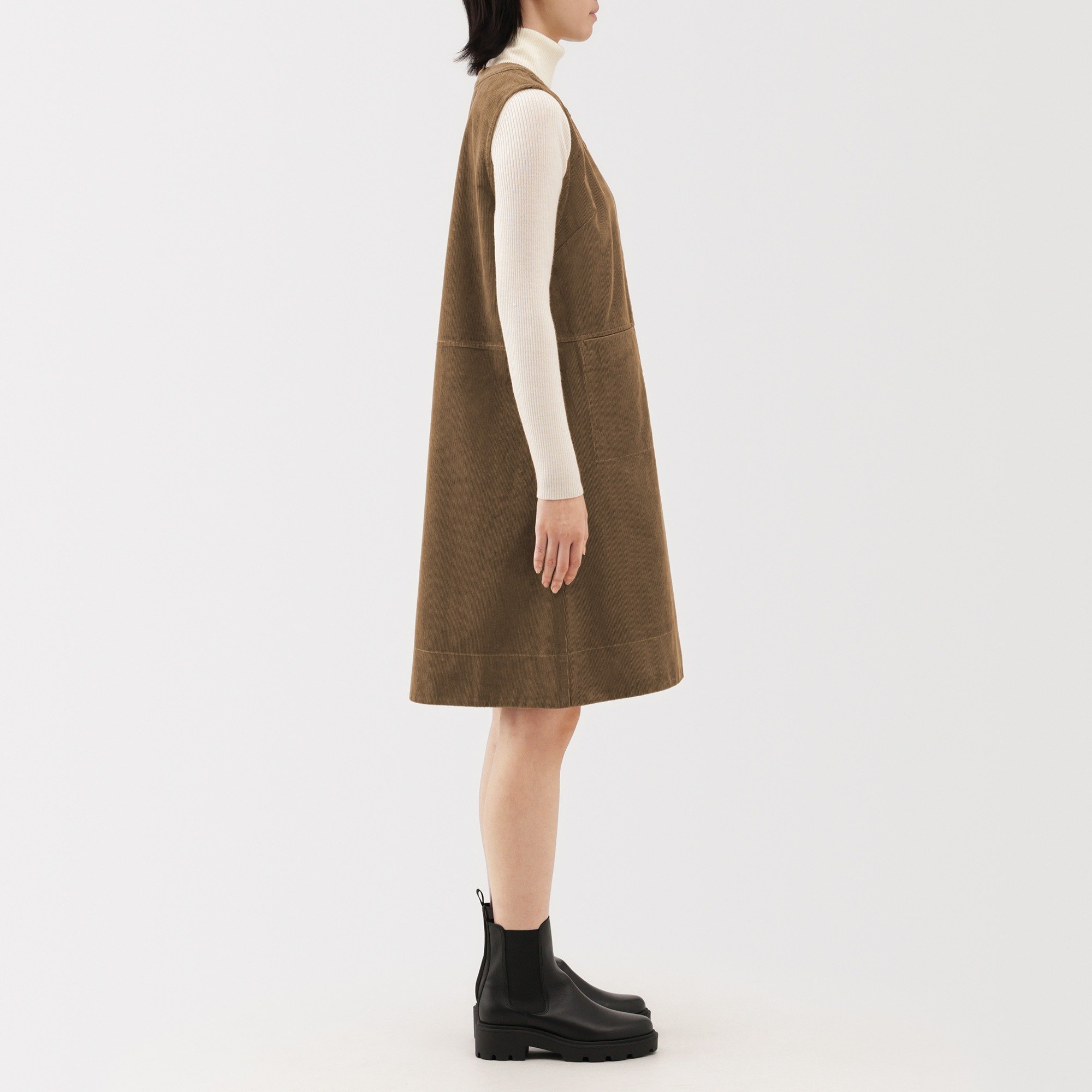 W's Kapok blend Corduroy jumper skirt
