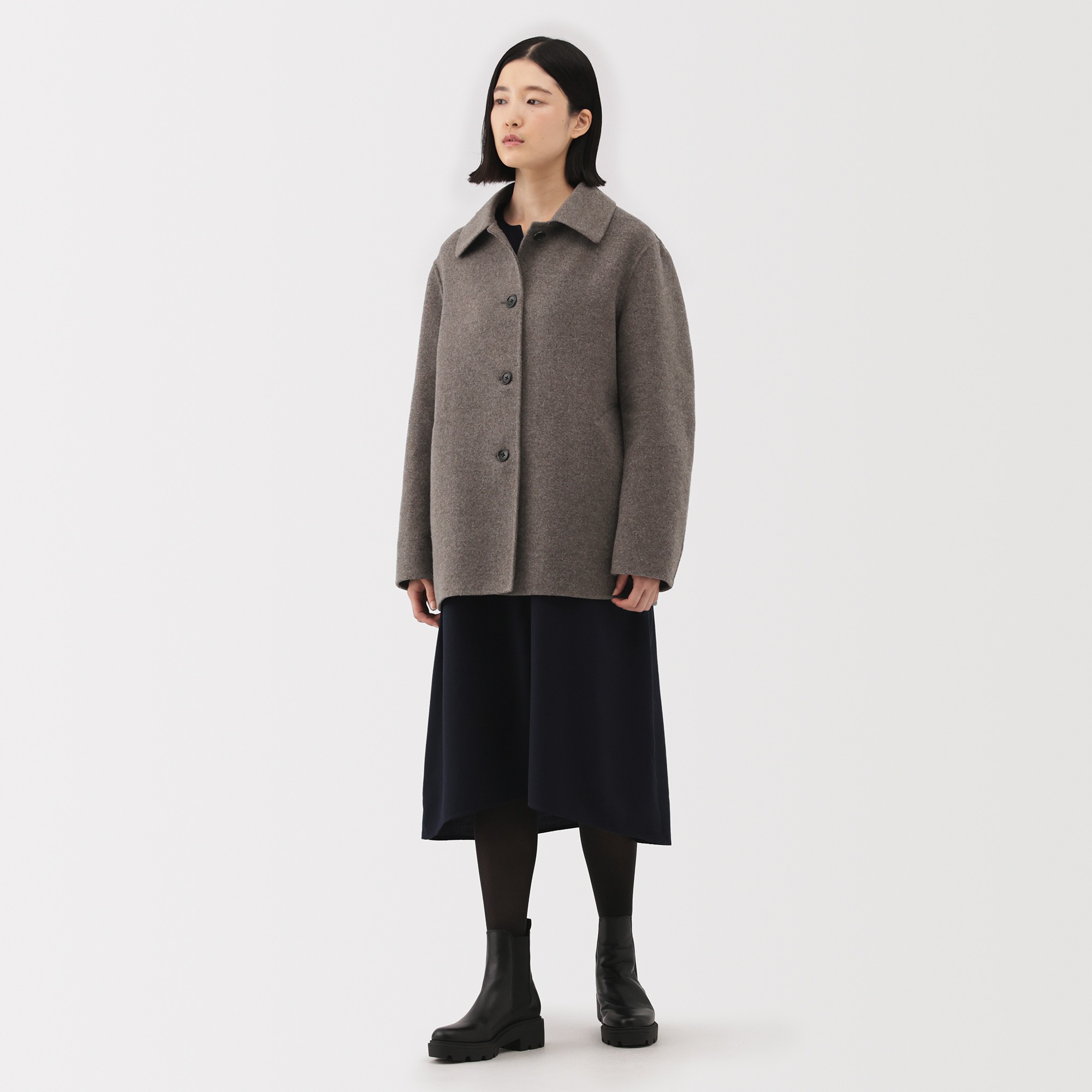 W's Wool blended Double face Short coat