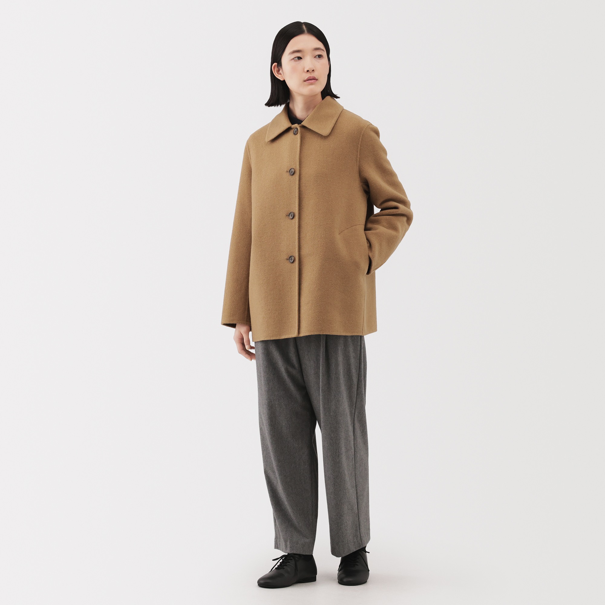 W's Wool blended Double face Short coat