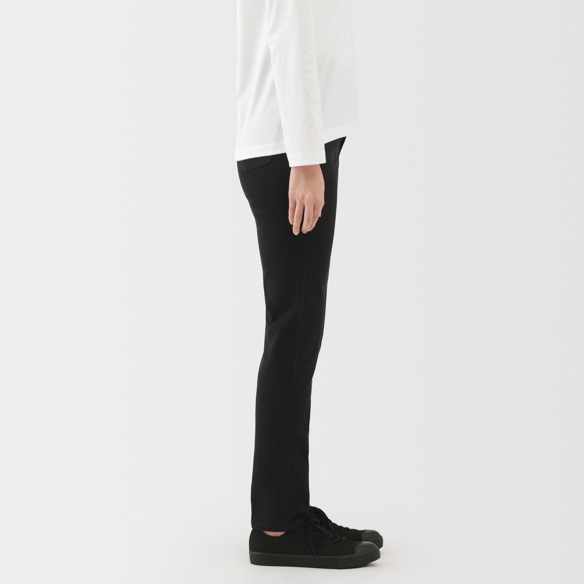 W's stretch denim slim-fit pants black