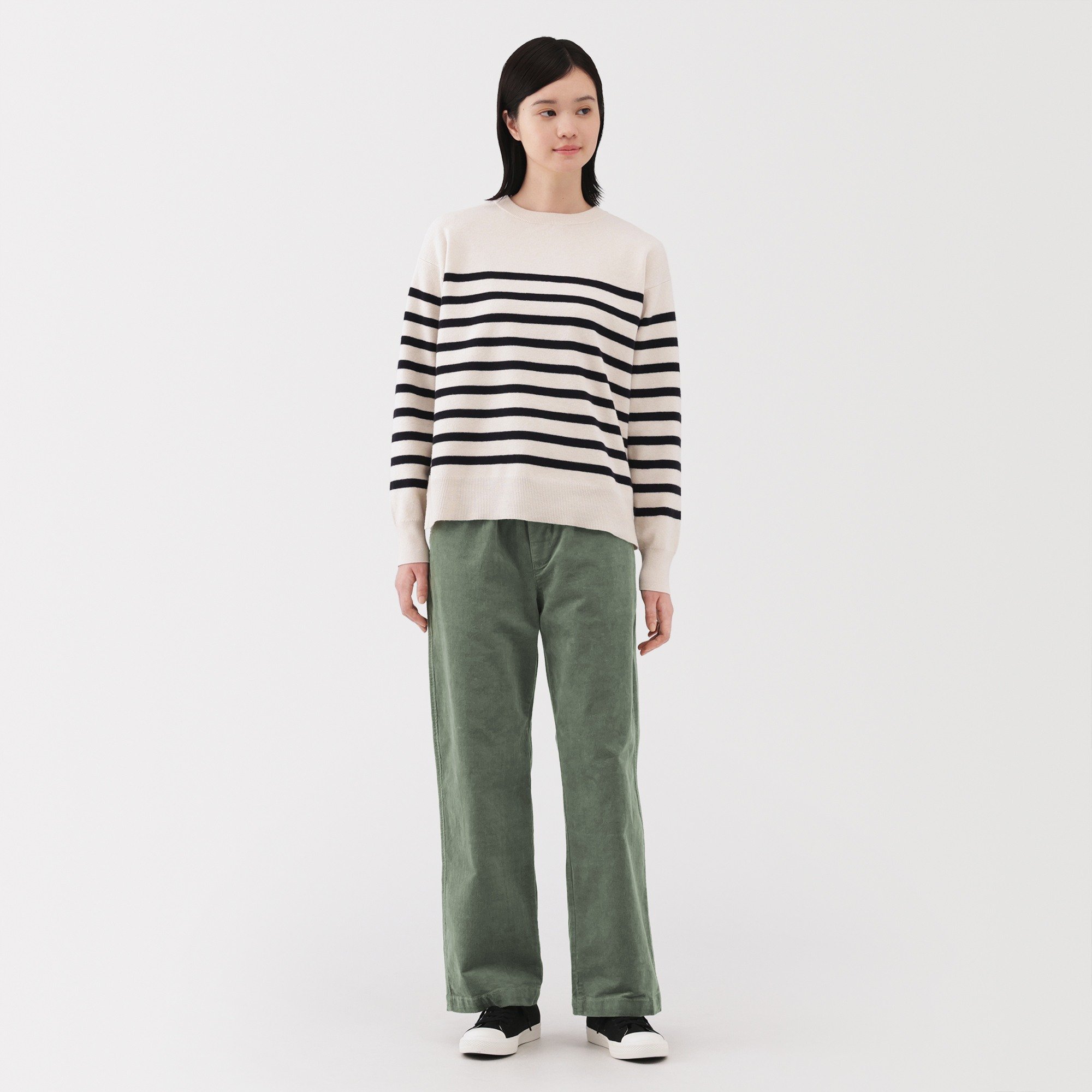W's stretch corduroy easy straight pants
