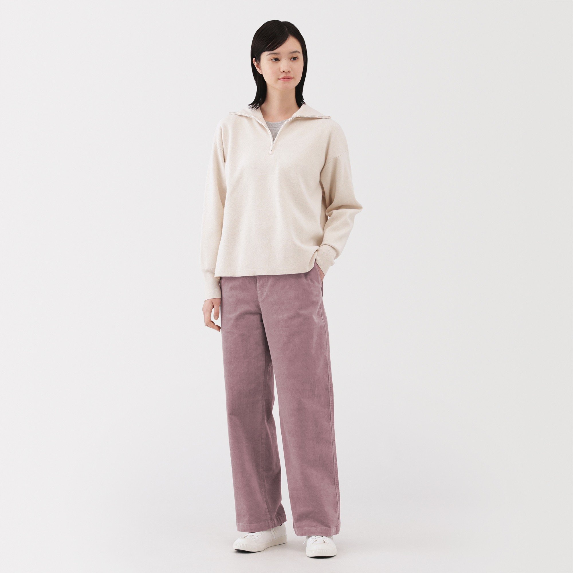 W's stretch corduroy easy straight pants