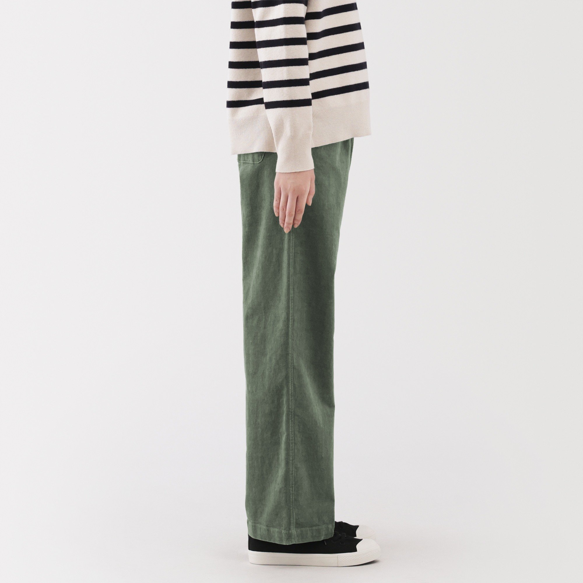 W's stretch corduroy easy straight pants