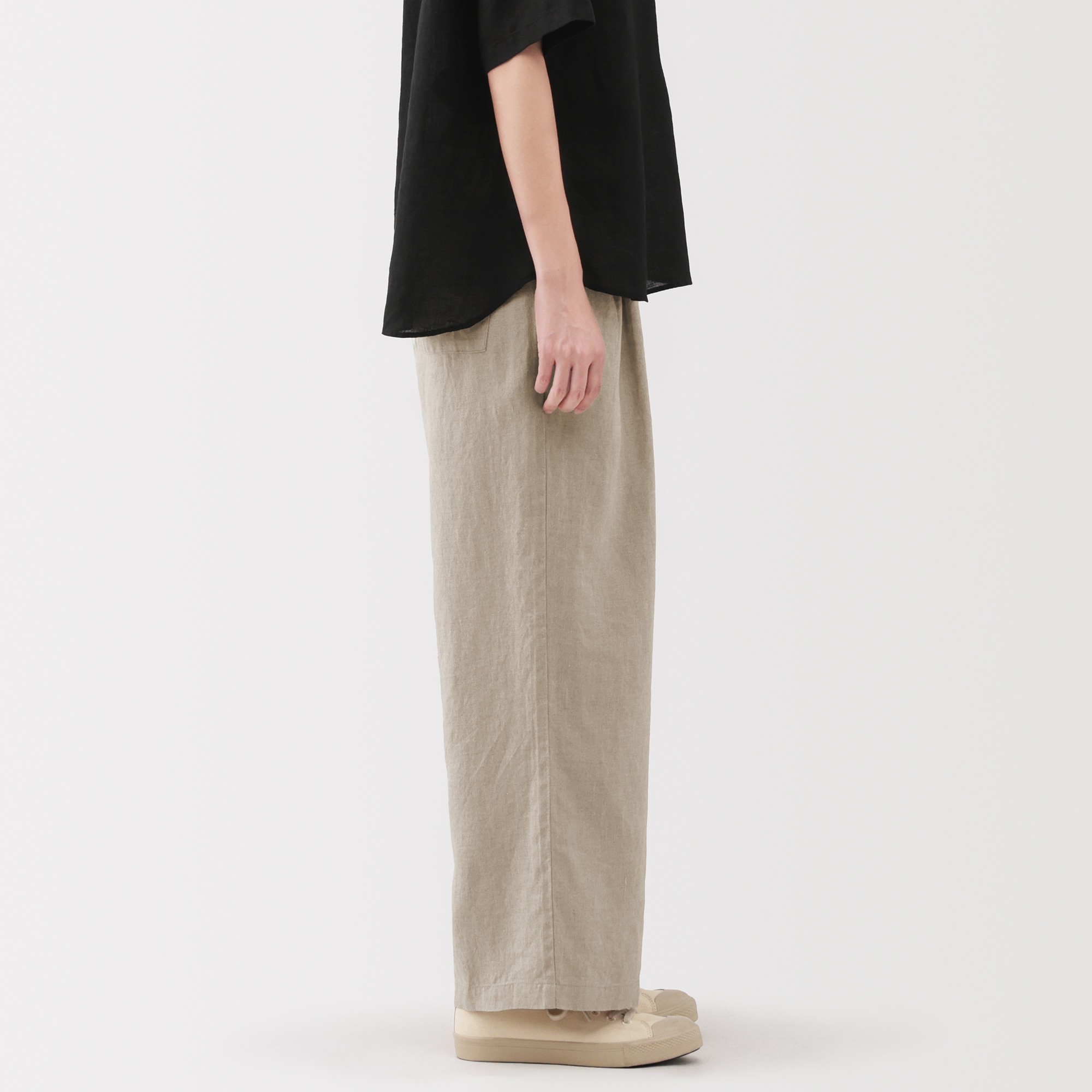W's washed linen easy wide pants(ASEAN)