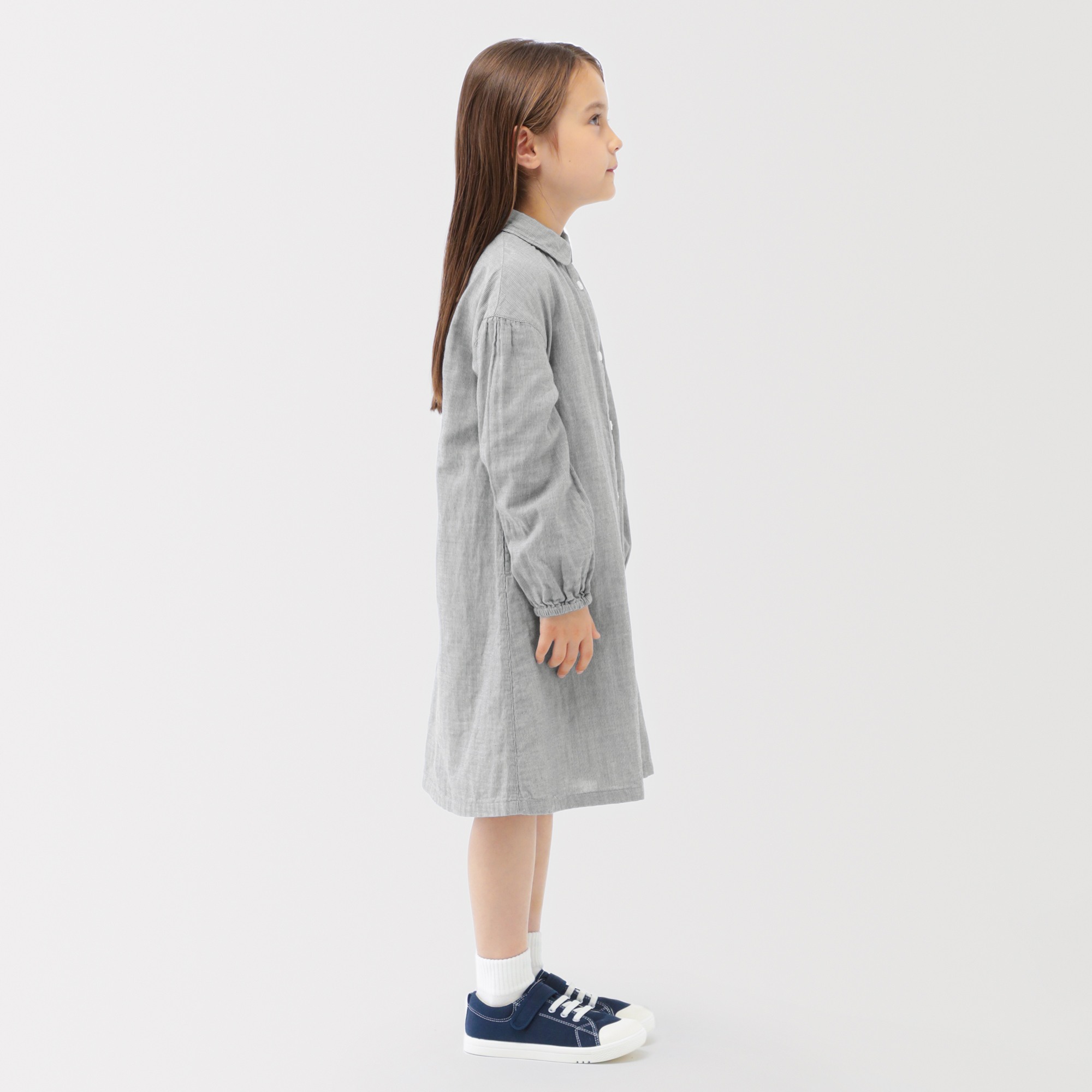 K's Double gauze regular collar L/Slv dress