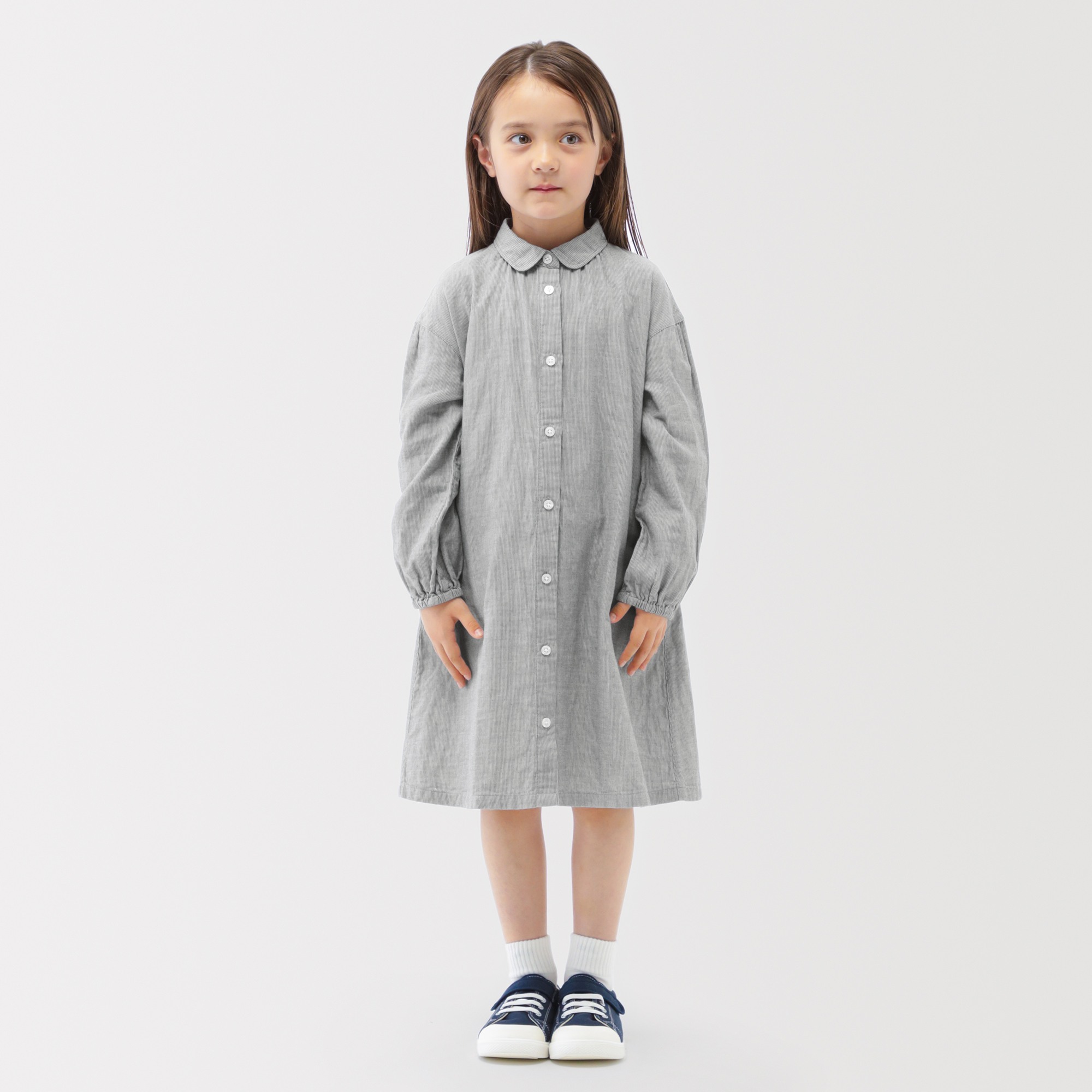 K's Double gauze regular collar L/Slv dress