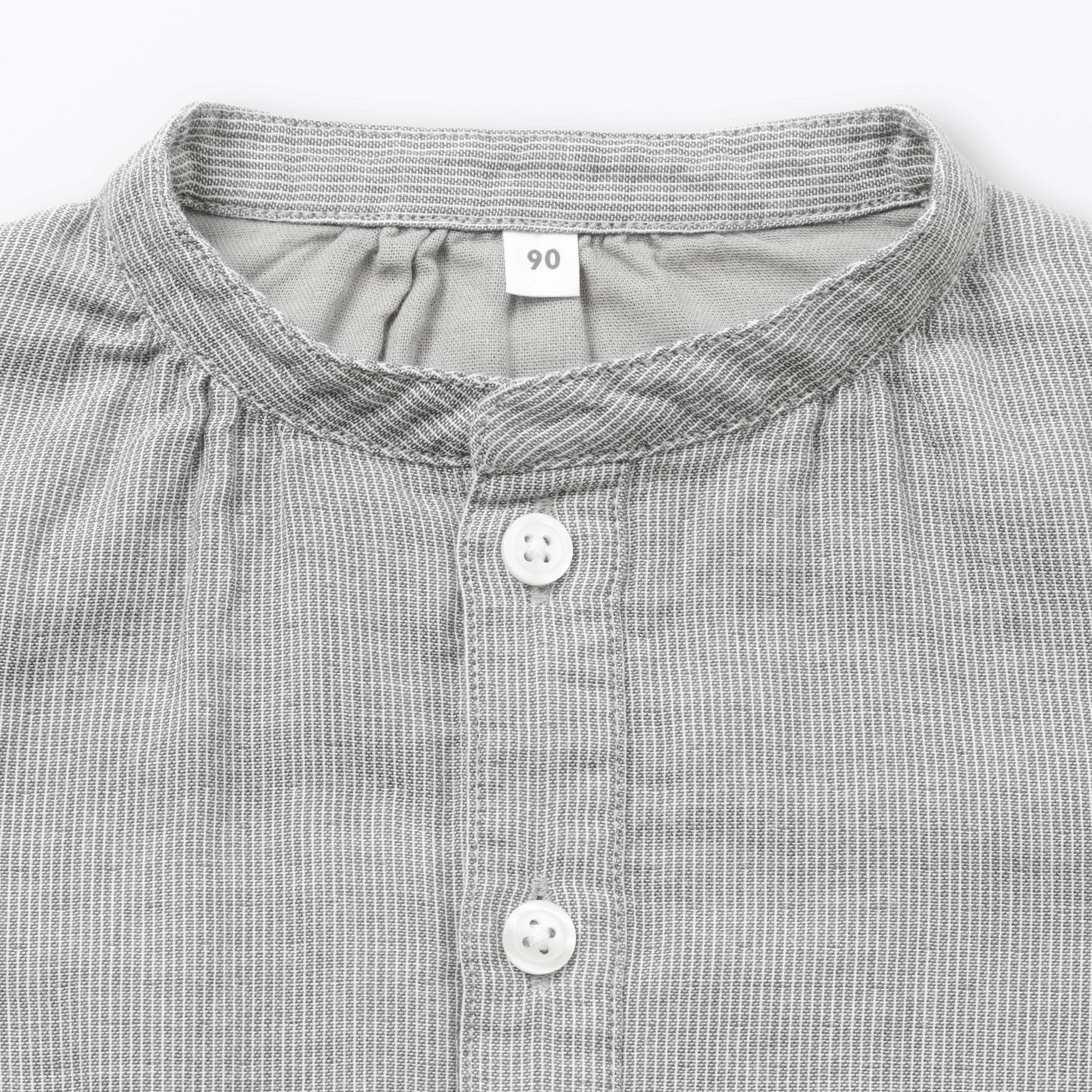 B's Double gauze stand collar L/Slv dress