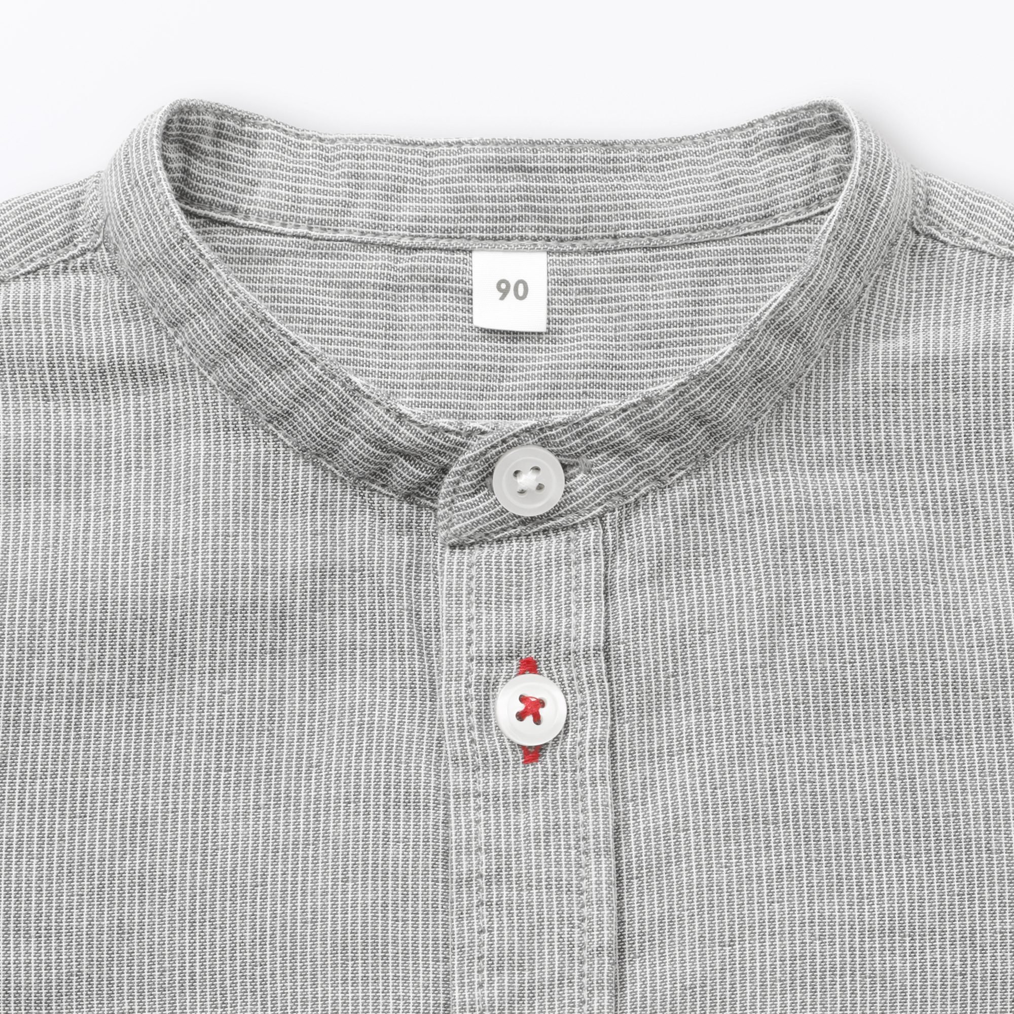 B's Double gauze stand collar L/Slv shirts