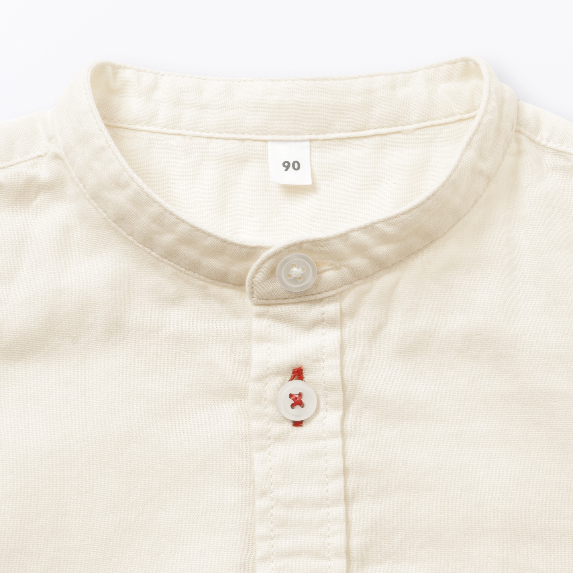 B's Double gauze stand collar L/Slv shirts