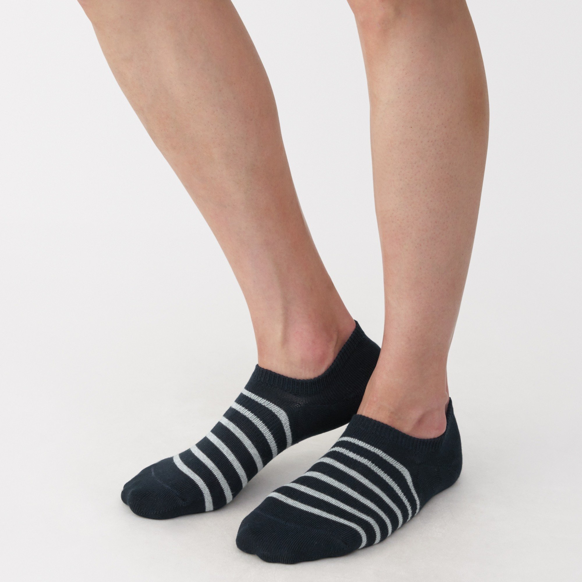 M's Right angle striped sneaker socks
