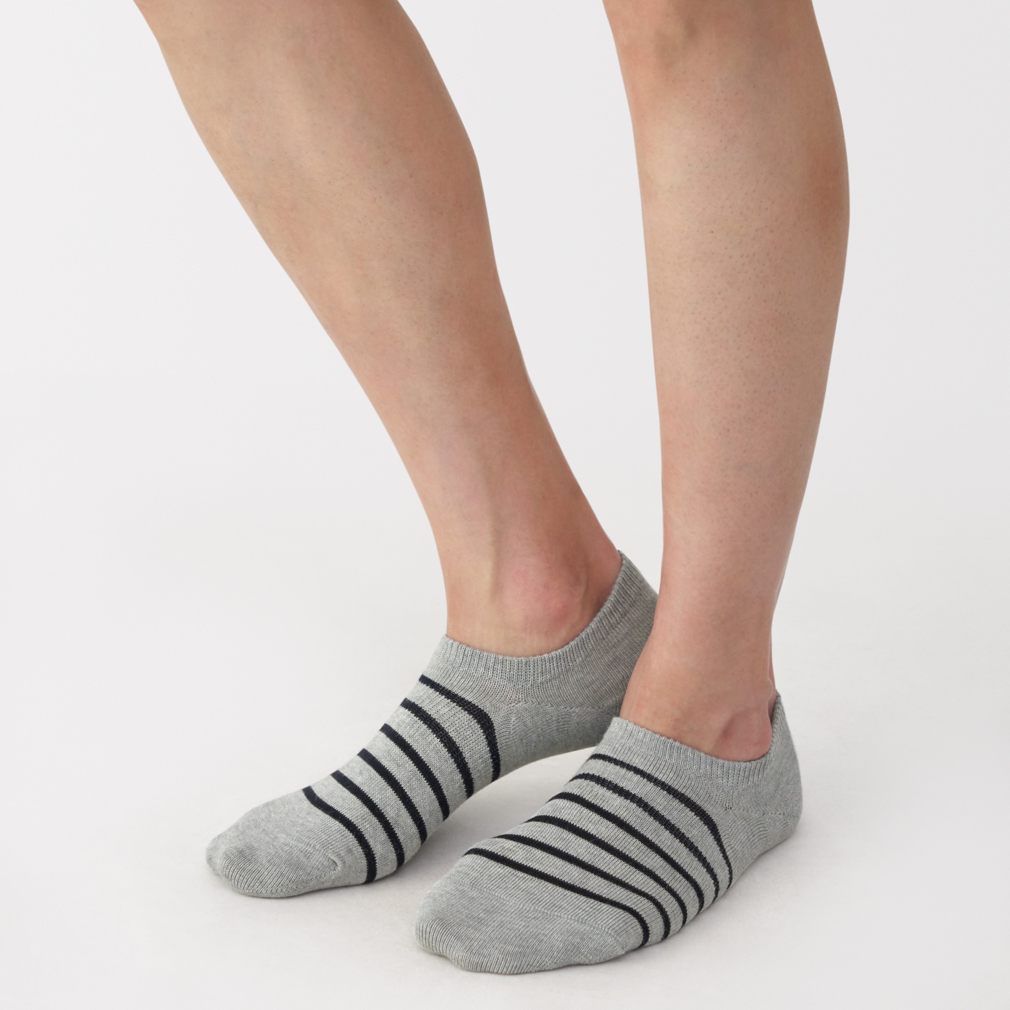M's Right angle striped sneaker socks