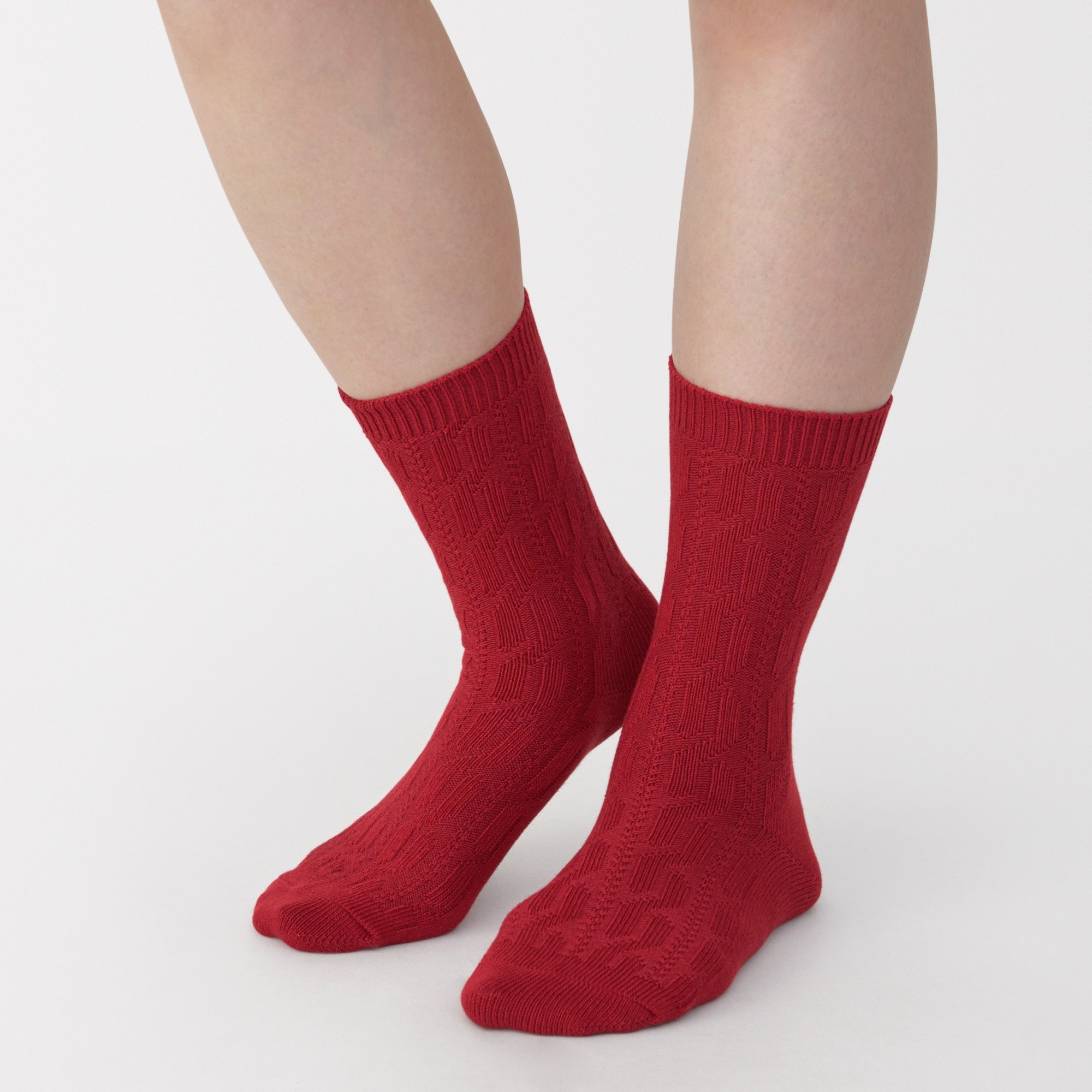 W's right angle loose top cable stitch socks