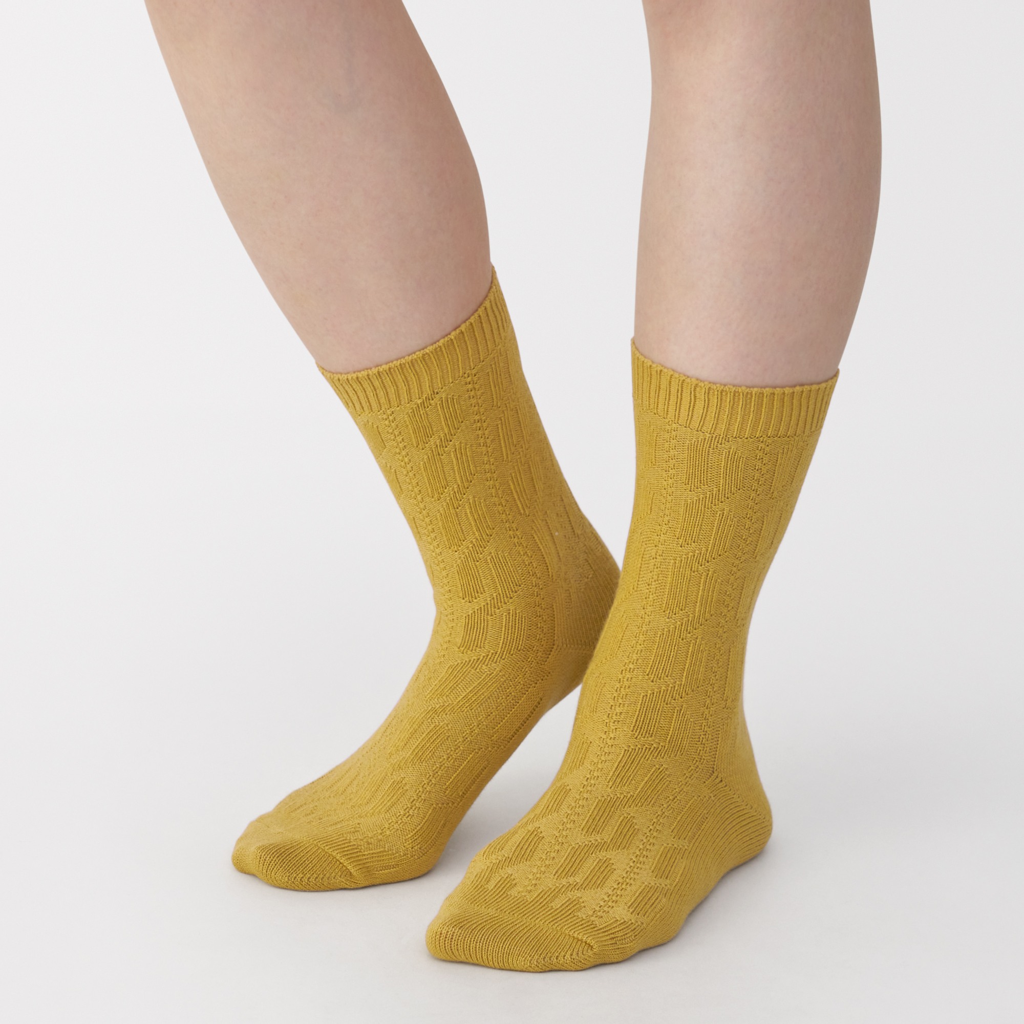 W's right angle loose top cable stitch socks