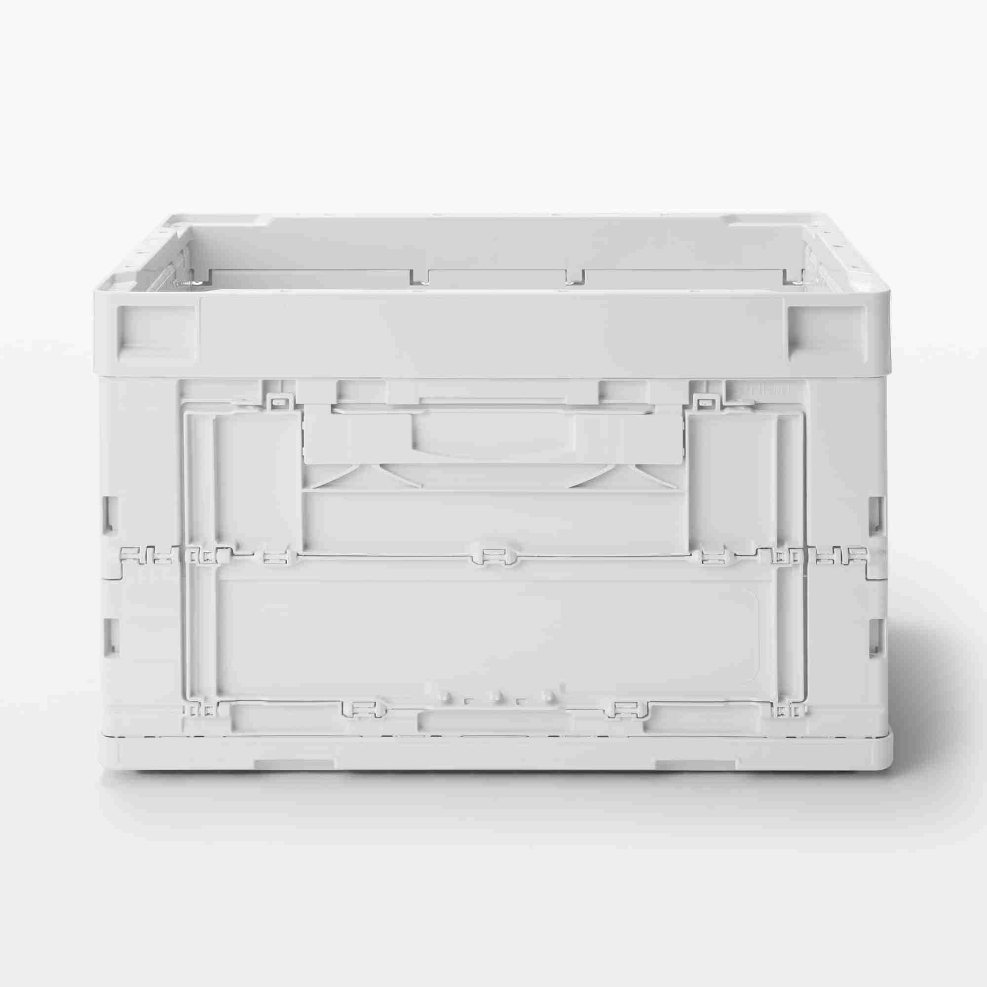 Polypropylene Folding crate With window 50 L White grey