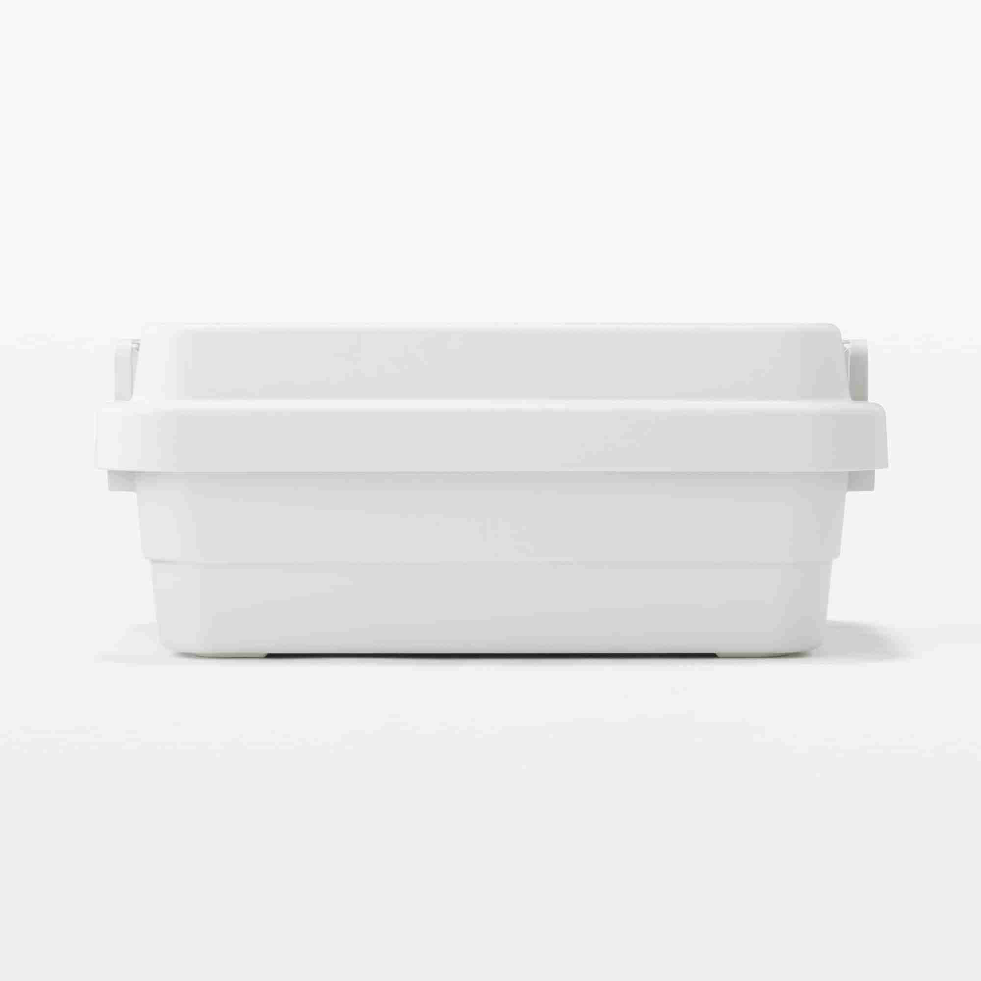 Polypropylene Sturdy storage box L Shallow White grey