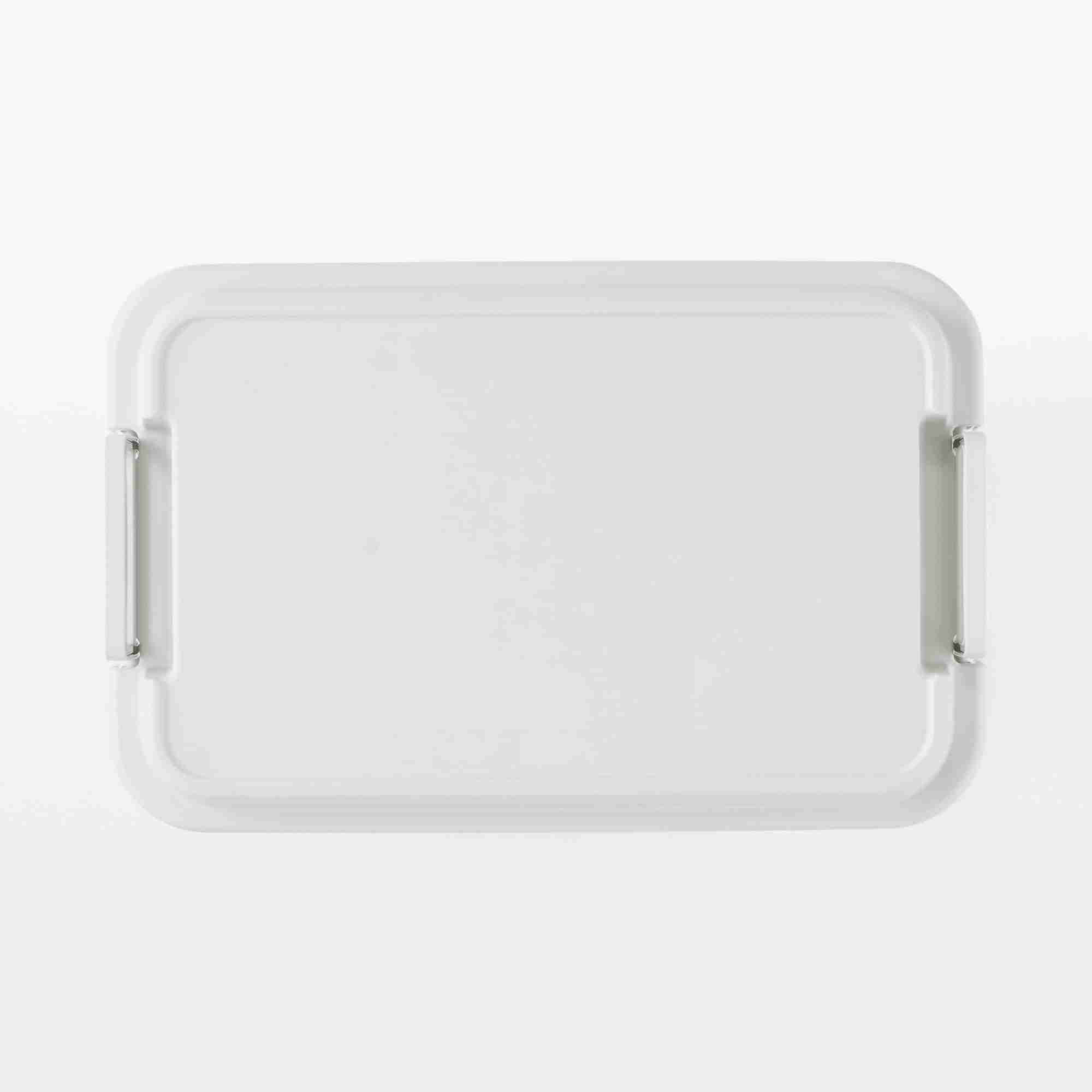 Polypropylene Sturdy storage box L Shallow White grey