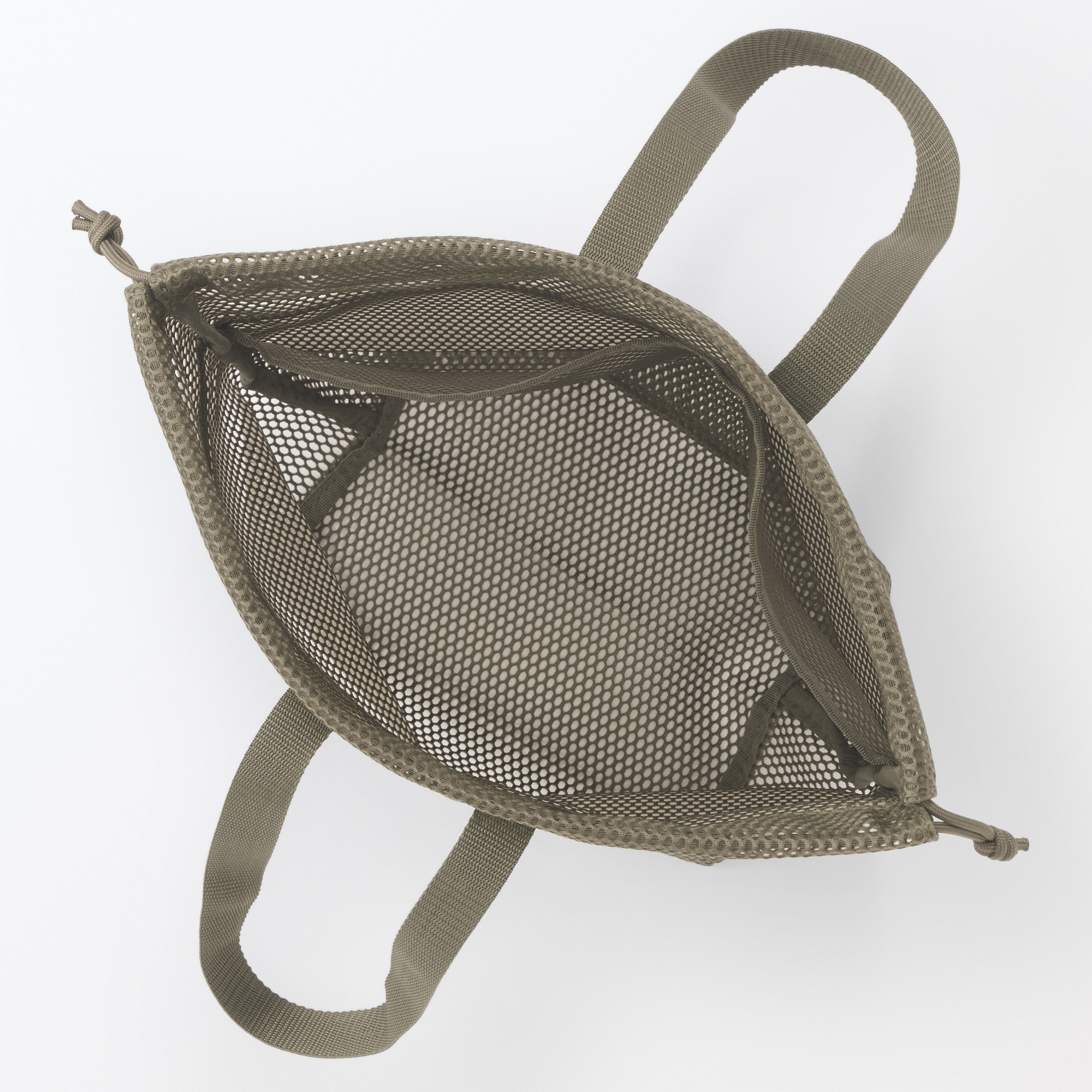 Gusset mesh Drawstring bag with handle