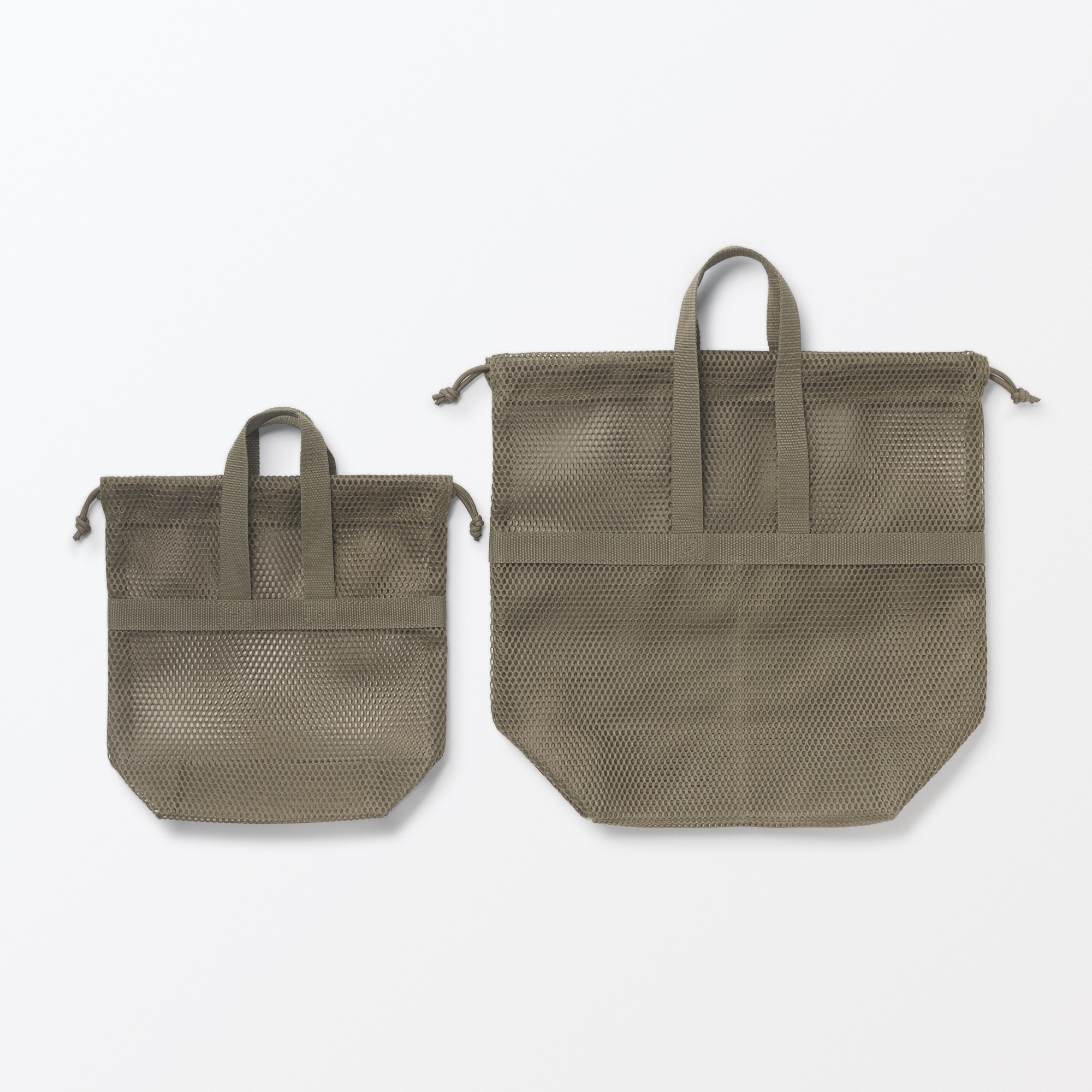 Gusset mesh Drawstring bag with handle