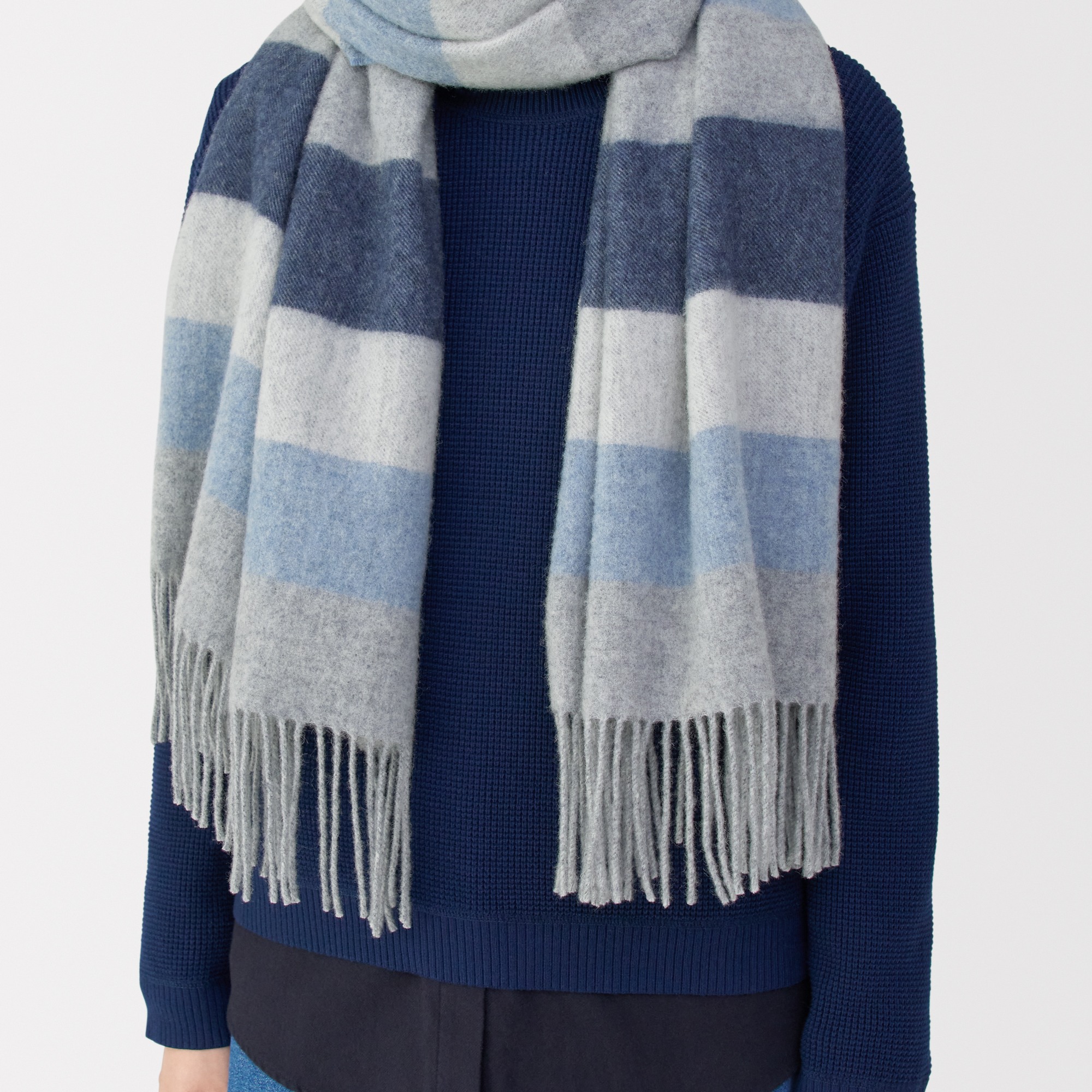 Fluffy wool Large Stole (stripe)(CN)