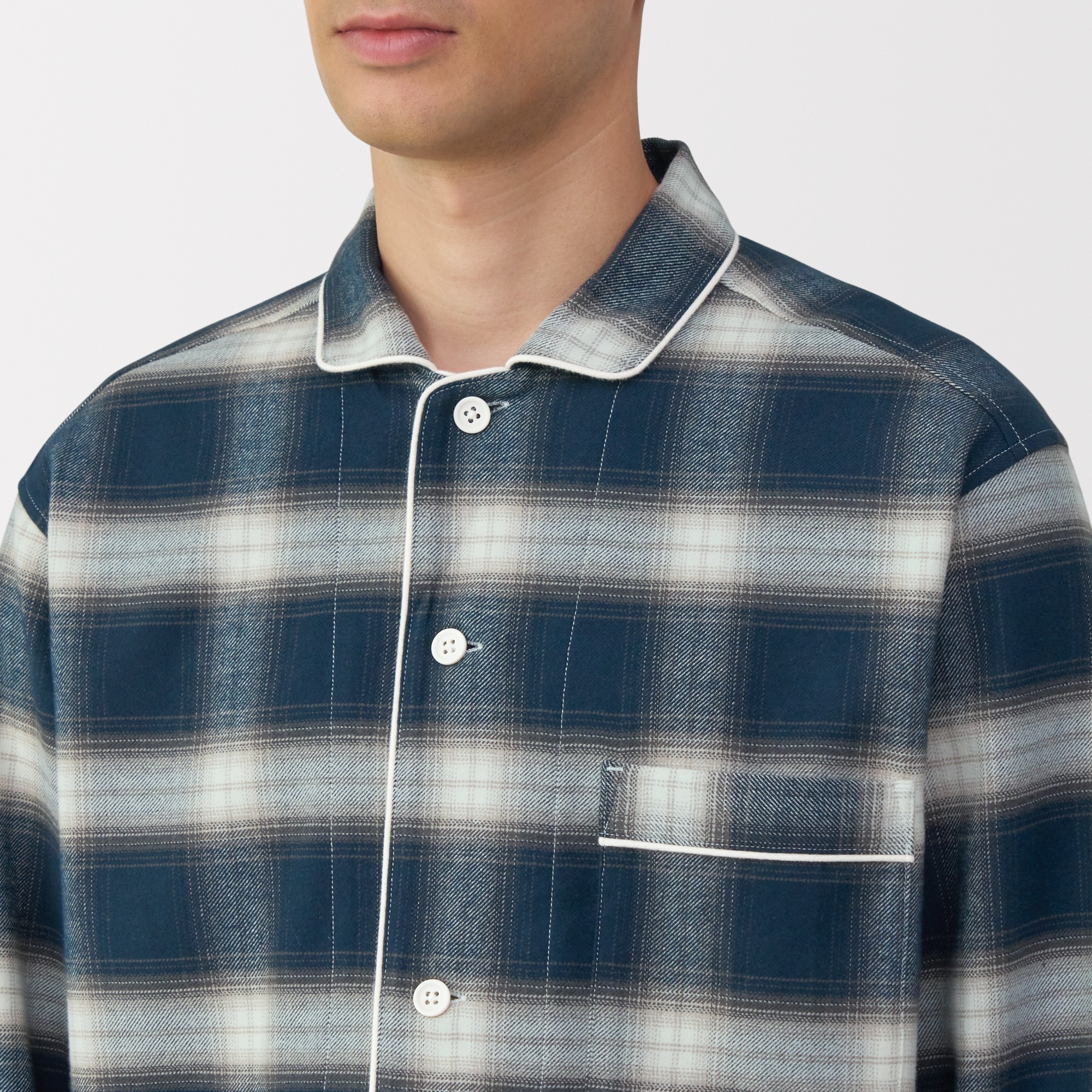 M's Side seamless Flannel L/Slv pajamas