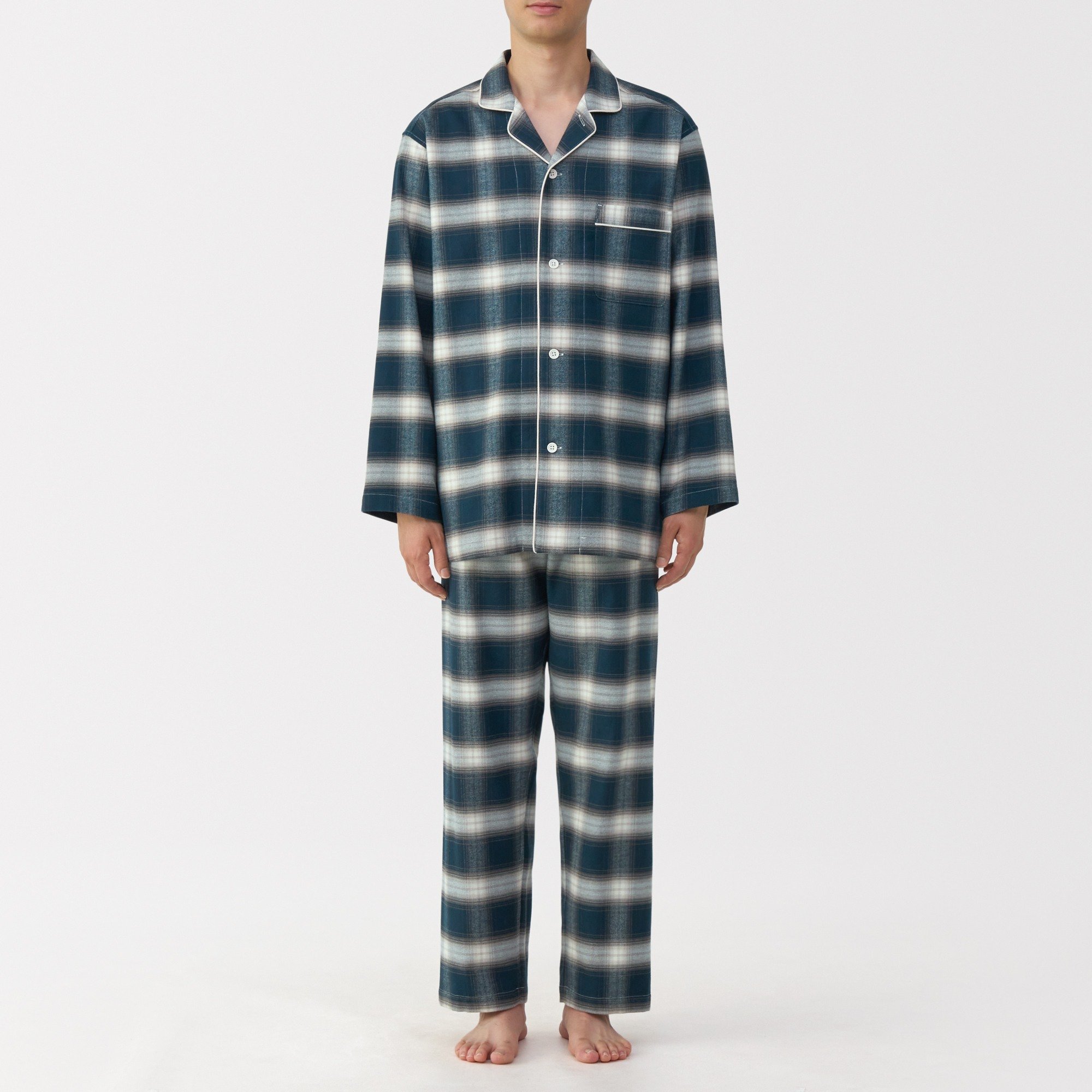 M's Side seamless Flannel L/Slv pajamas