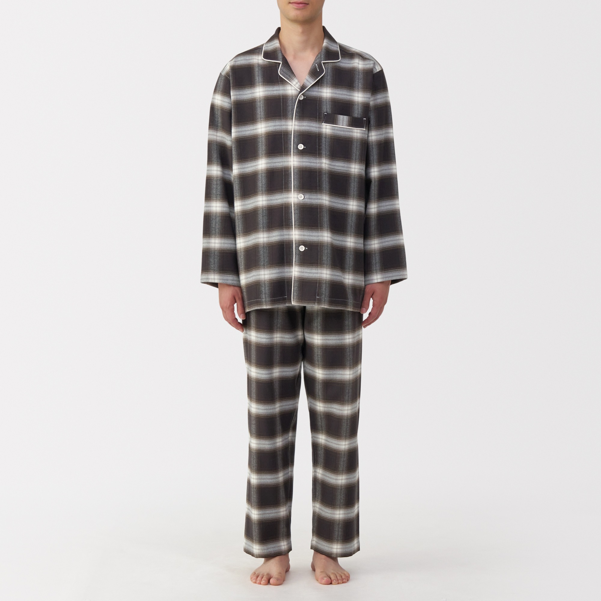 M's Side seamless Flannel L/Slv pajamas