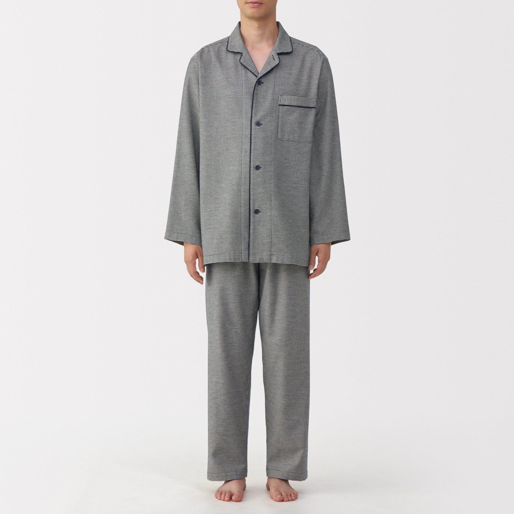 M's Side seamless Flannel L/Slv pajamas