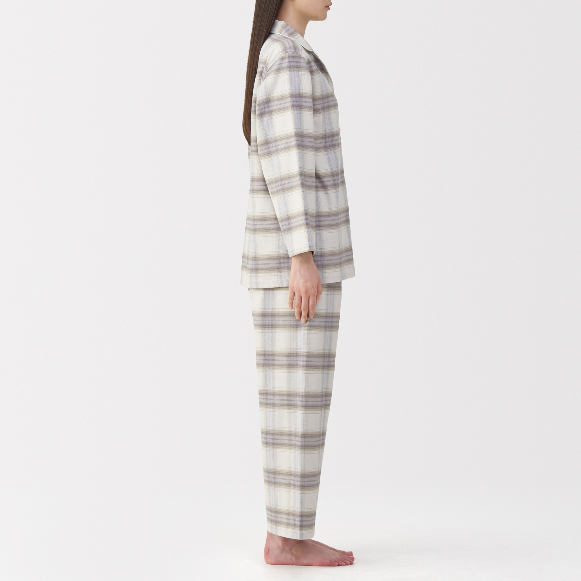 W's Side seamless flannel pajamas(L/Slv)