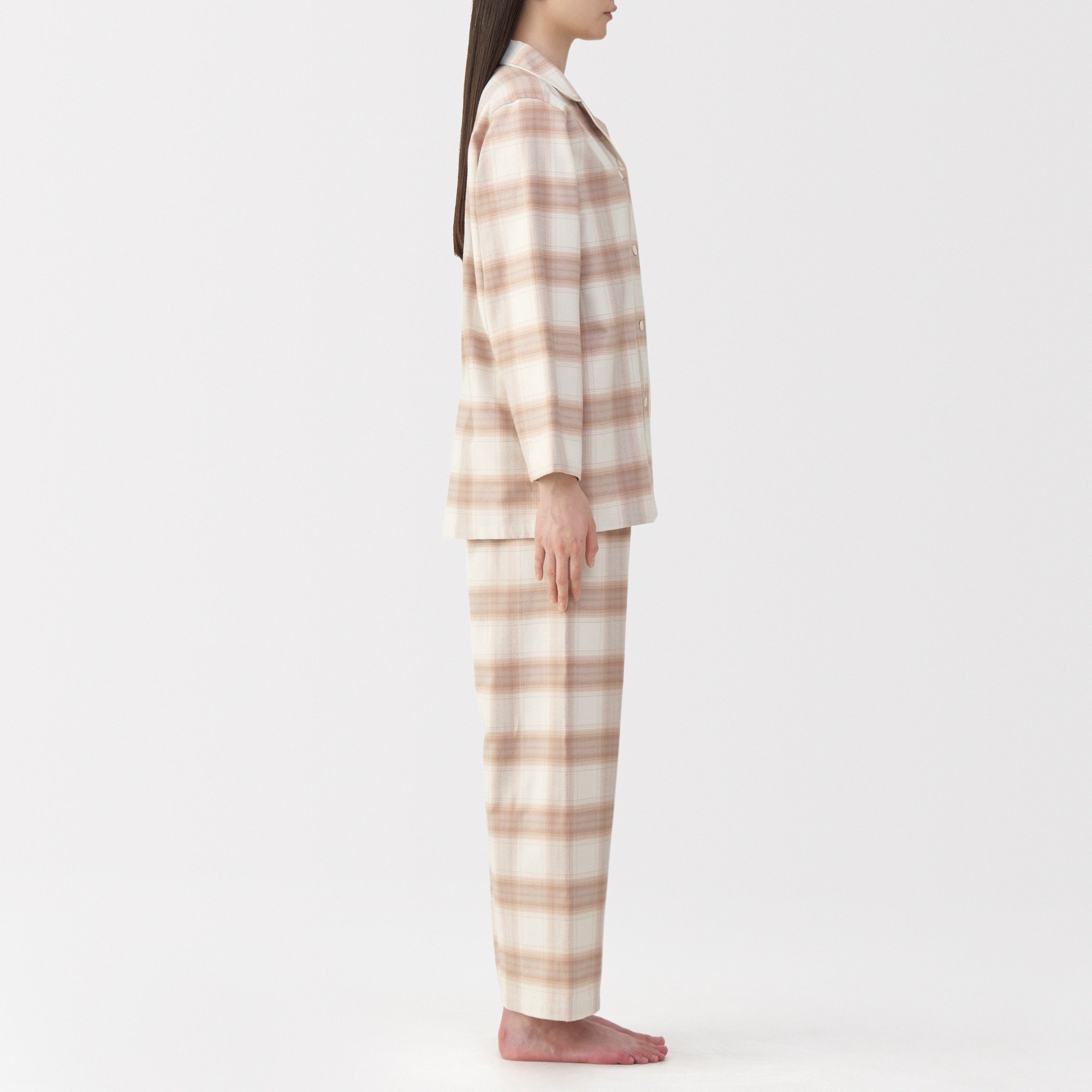 W's Side seamless flannel pajamas(L/Slv)