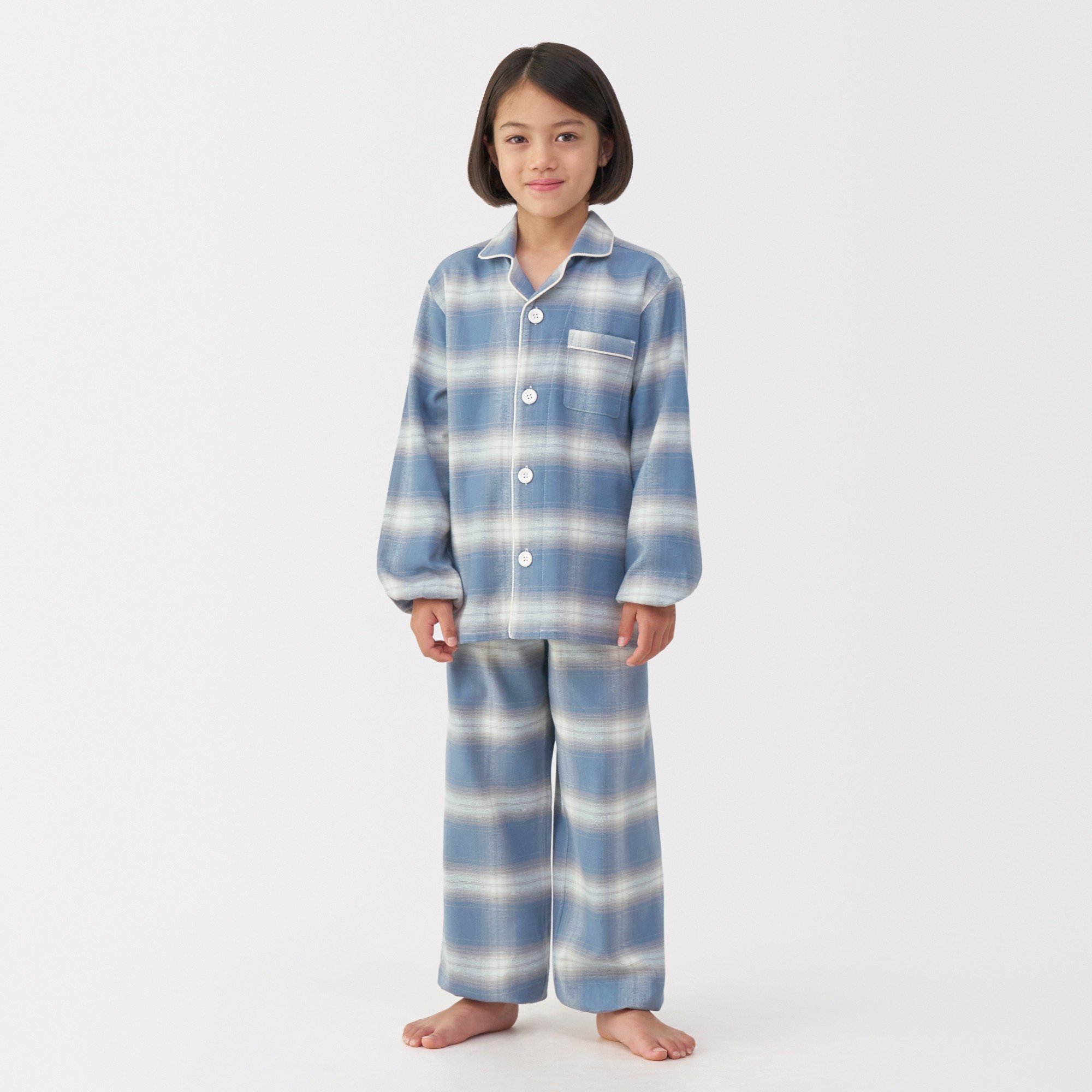 K's Side seamless Fannel L/Slv pajamas